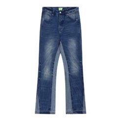 Washing And Splicing Casual Denim Trousers - Blue, XL