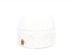 Retro Style Rhombus Lattice Thick Needle Wool Knit Hat - Whitevertical cross