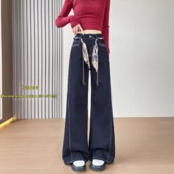 AutumnWinter Black Gold And Blue Flared High-Waist Jeans