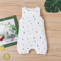 Casual Sleeveless White Children's Pullover Jumpsuit