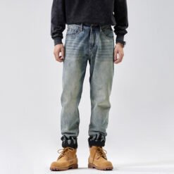 Distressed Straight Jeans