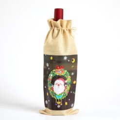 Christmas Gift Diamond Painted Red Wine Bag - J