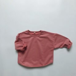 Basic Children's Long-sleeved Sweatshirt For Autumn And Winter Layering