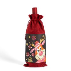 Christmas Gift Diamond Painted Red Wine Bag - P