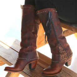 Autumn And Winter New Leather Boots Boots Women's Boots - Brown, 42