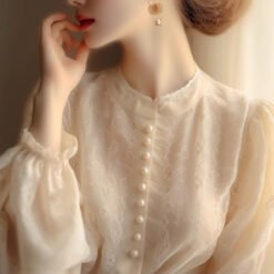 Alternative view of French Long Sleeve Lace Blouse Women