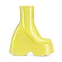 Platform Platform Platform Ankle Boots - Fluorescent Yellow, 38