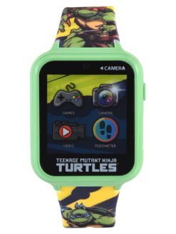 Alternative view of Nickelodeon Teenage Mutant Ninja Turtles Unisex Touchscreen Smart Watch with Silicone Strap and Metallic Green Case 42MM