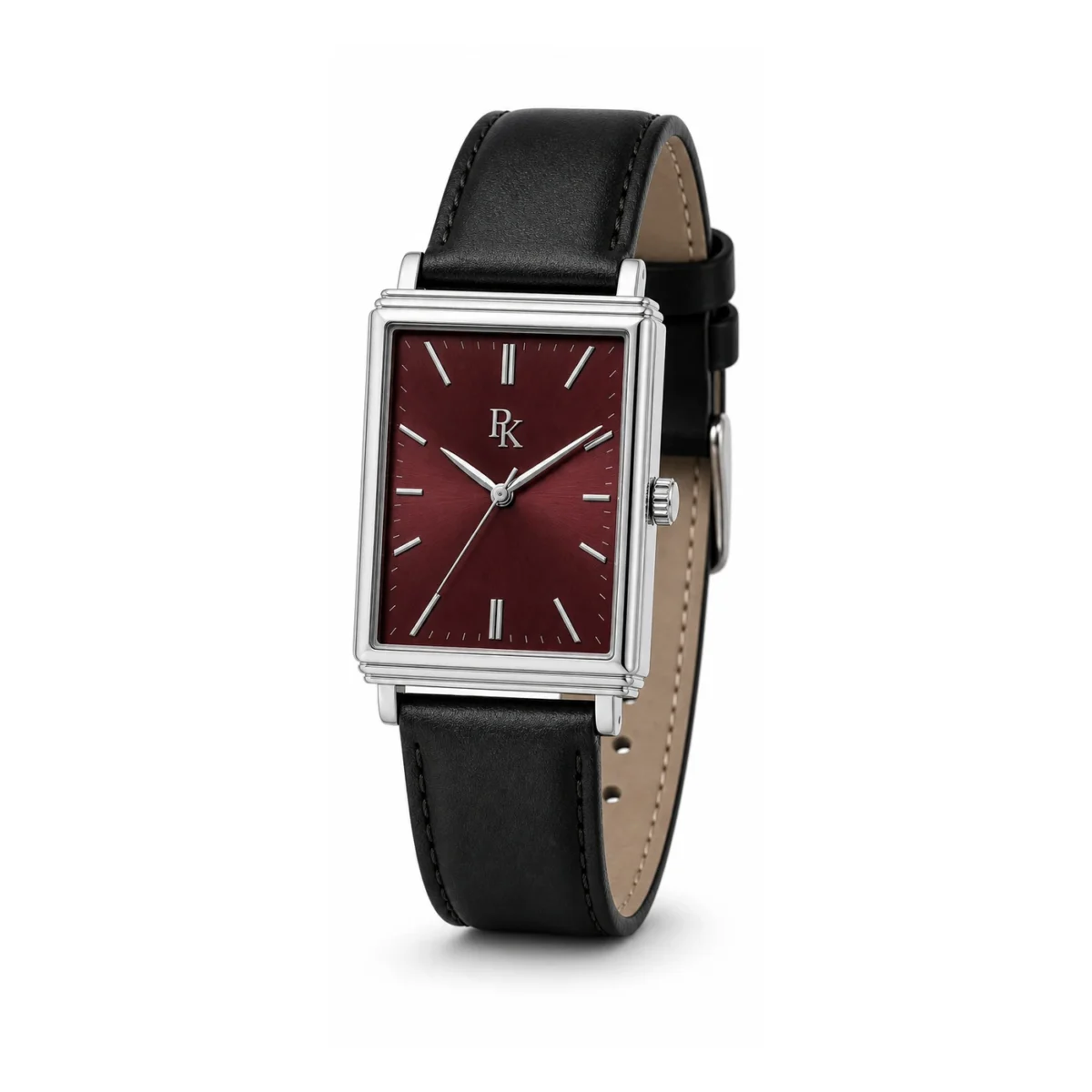 rk-dco-32-brg-lth-main Royal Kinzy Deco 32mm Burgundy Leather Square Watch