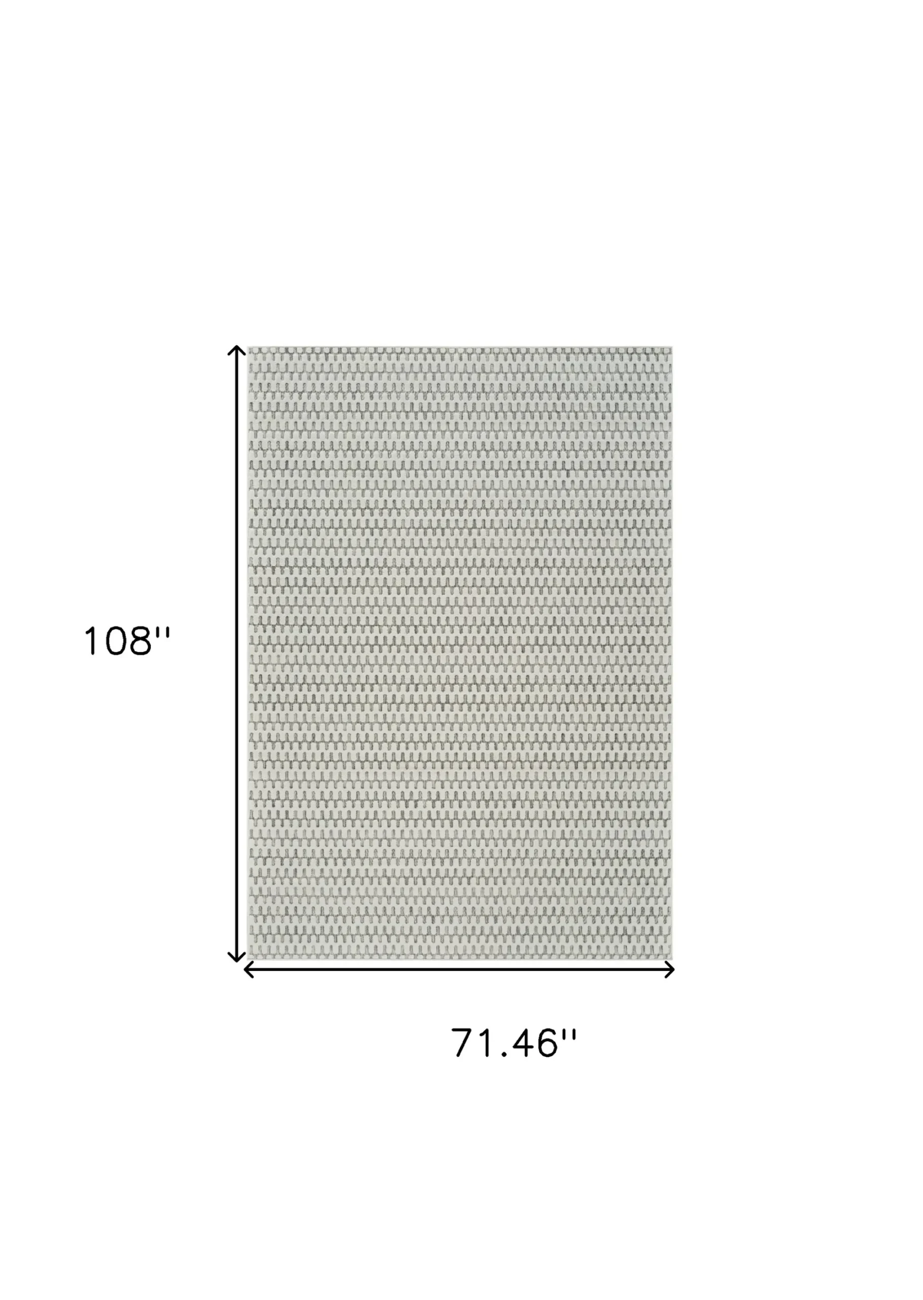 6' X 9' Cream and Beige Geometric Distressed Indoor Outdoor Area Rug - Image 3