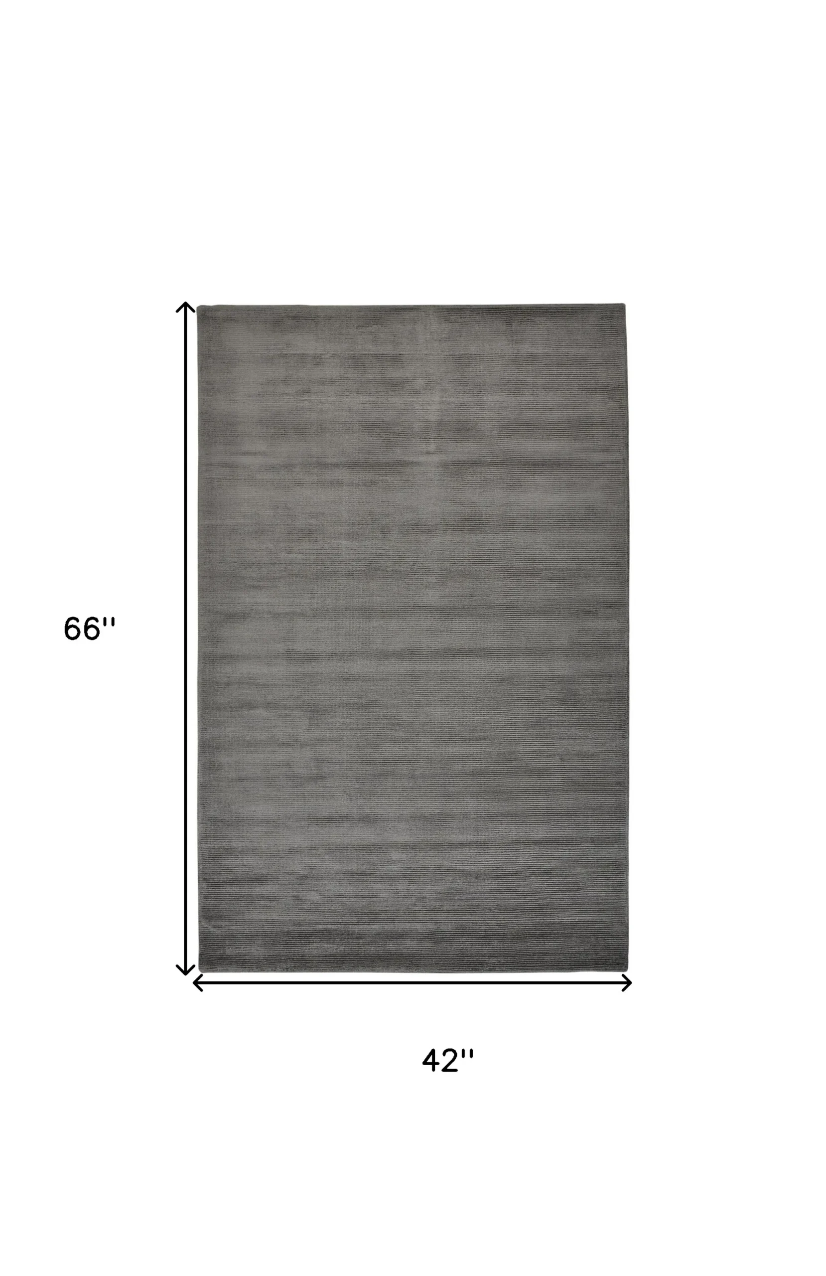 4' X 6' Gray And Black Hand Woven Area Rug - Image 4