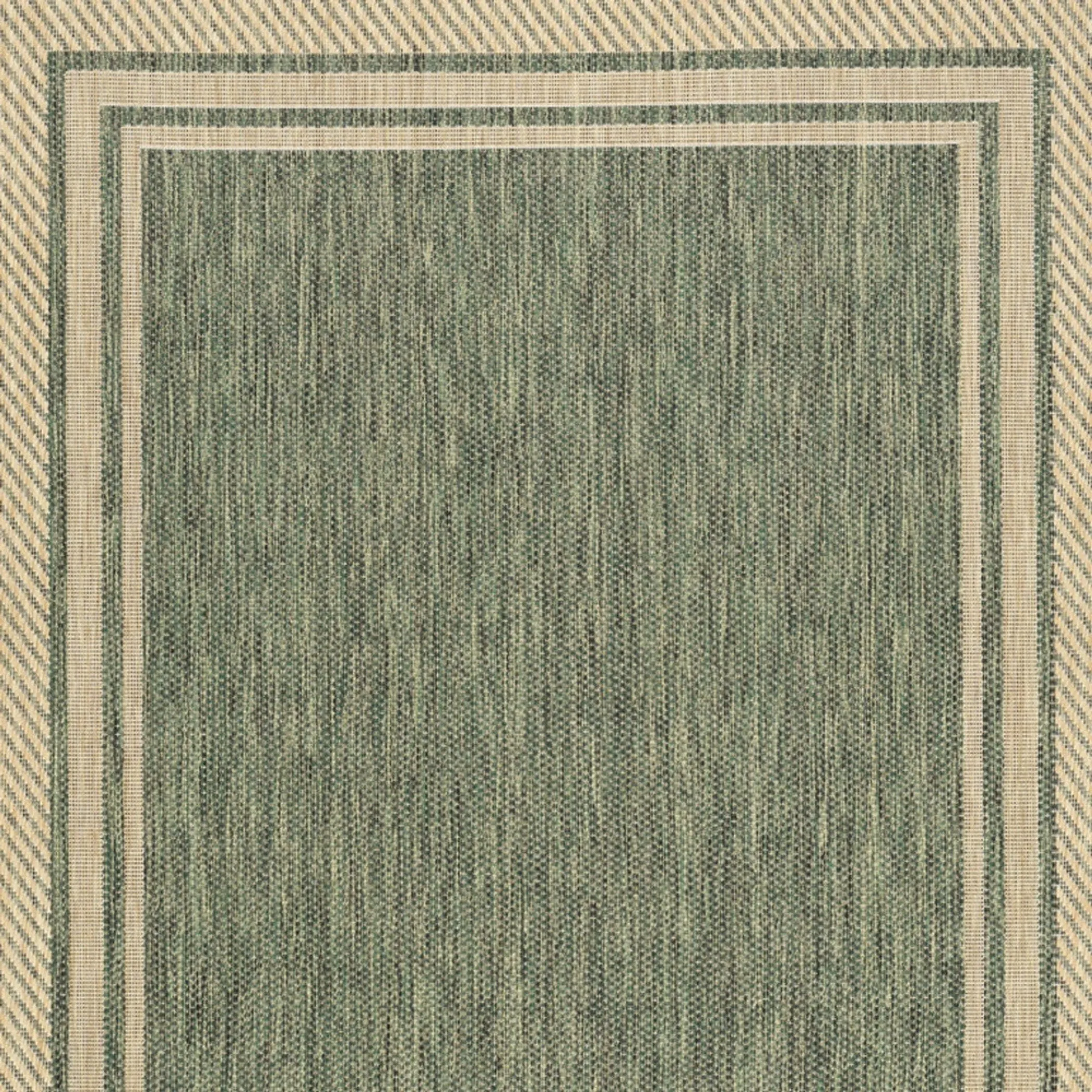 6' X 9' Green Geometric Indoor Outdoor Area Rug - Image 3
