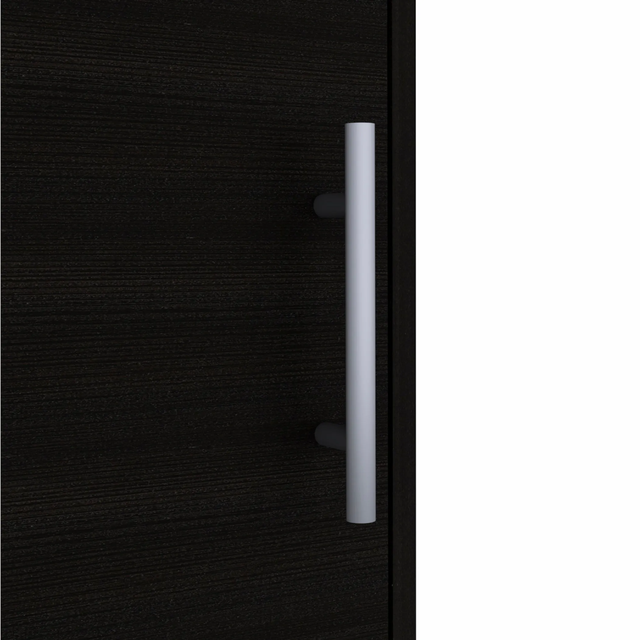 23" Black One Cabinet Faux Wood Nightstand - Image 4