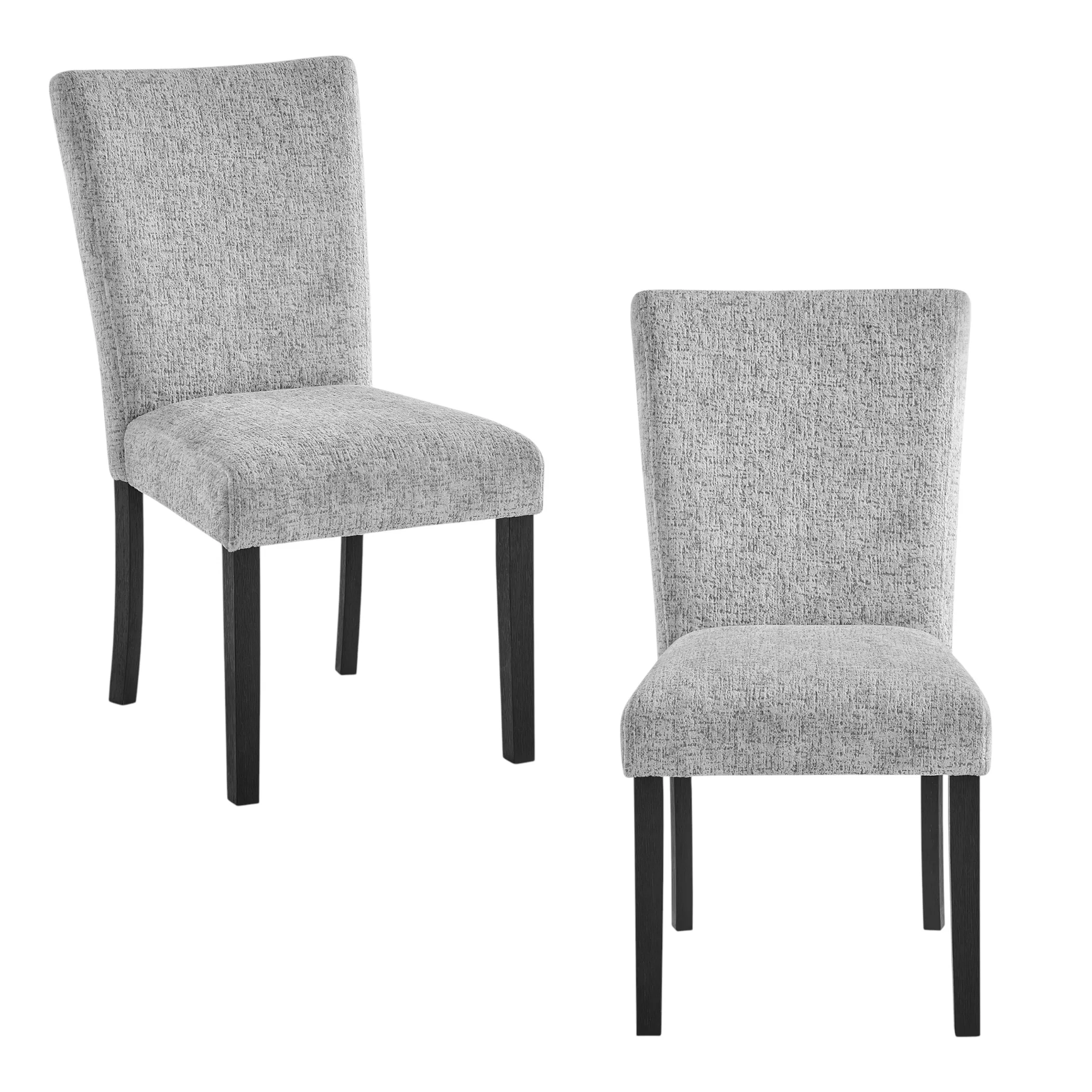 Set of Two Light Upholstered Fabric And Wood Dining Side Chairs - Image 2