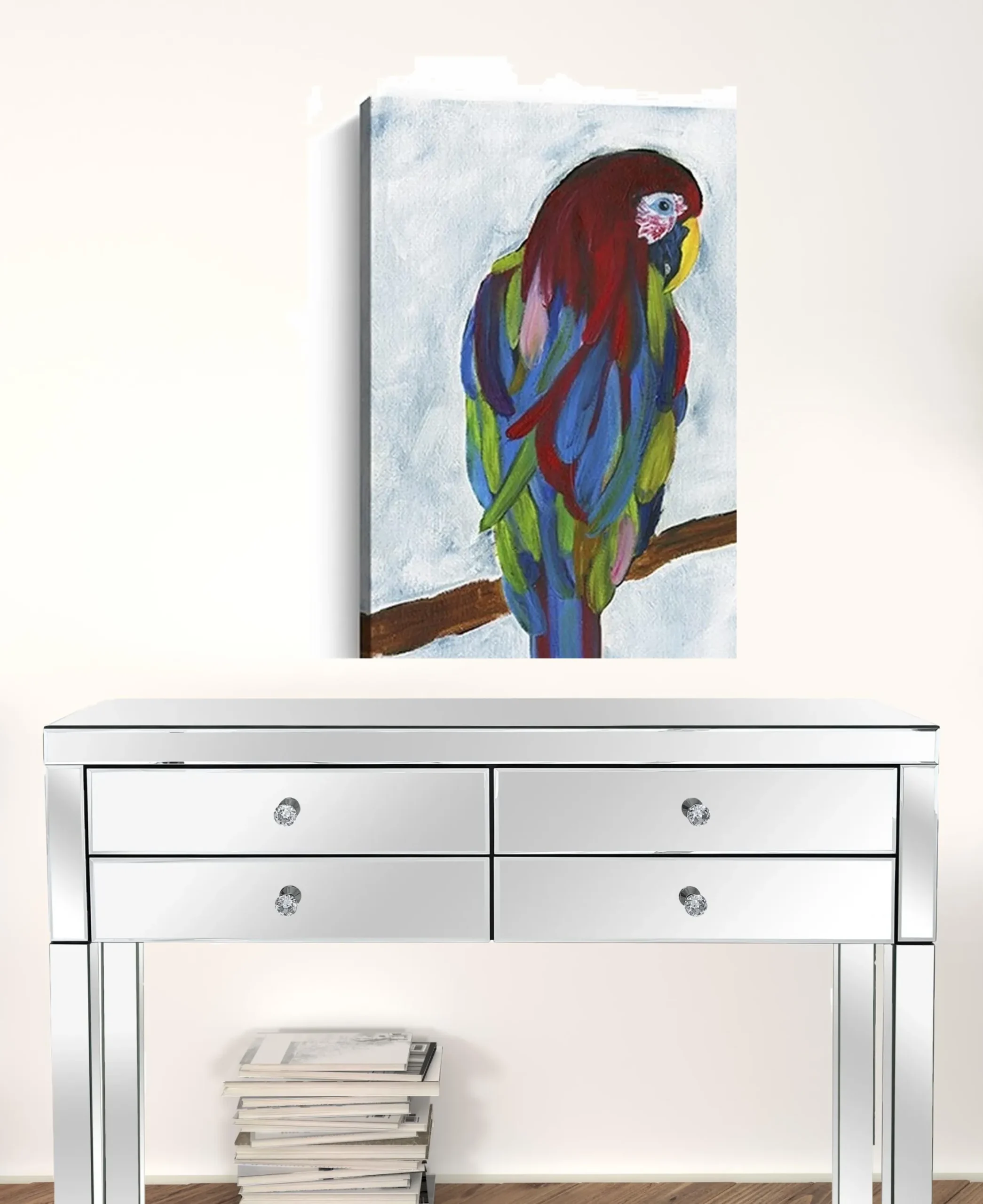 Large Bright and Tropical Parrot Canvas Wall Art - Image 3