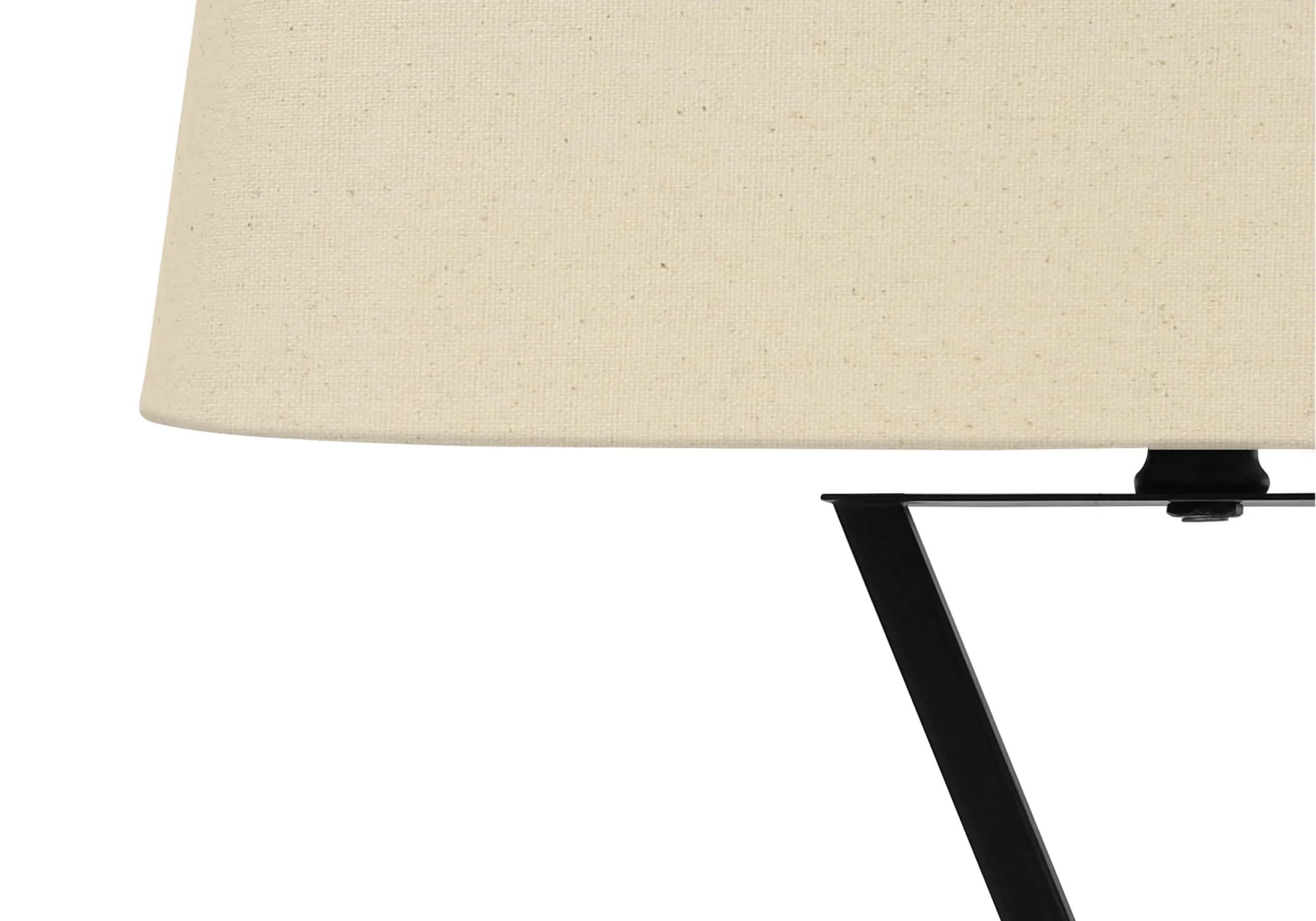25" Black Metal Geometric USB Table Lamp With Beige Shade - Image 3