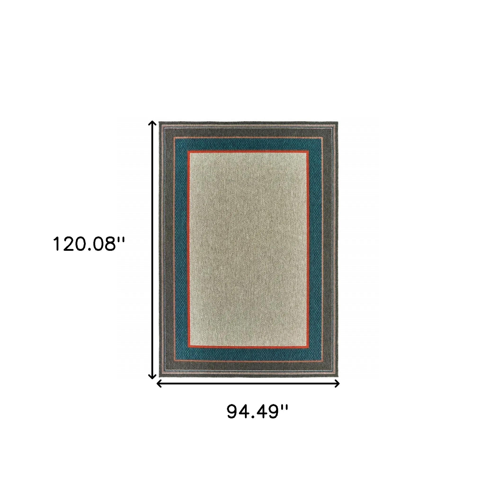 8' X 10' Blue and Gray Stain Resistant Indoor Outdoor Area Rug - Image 5