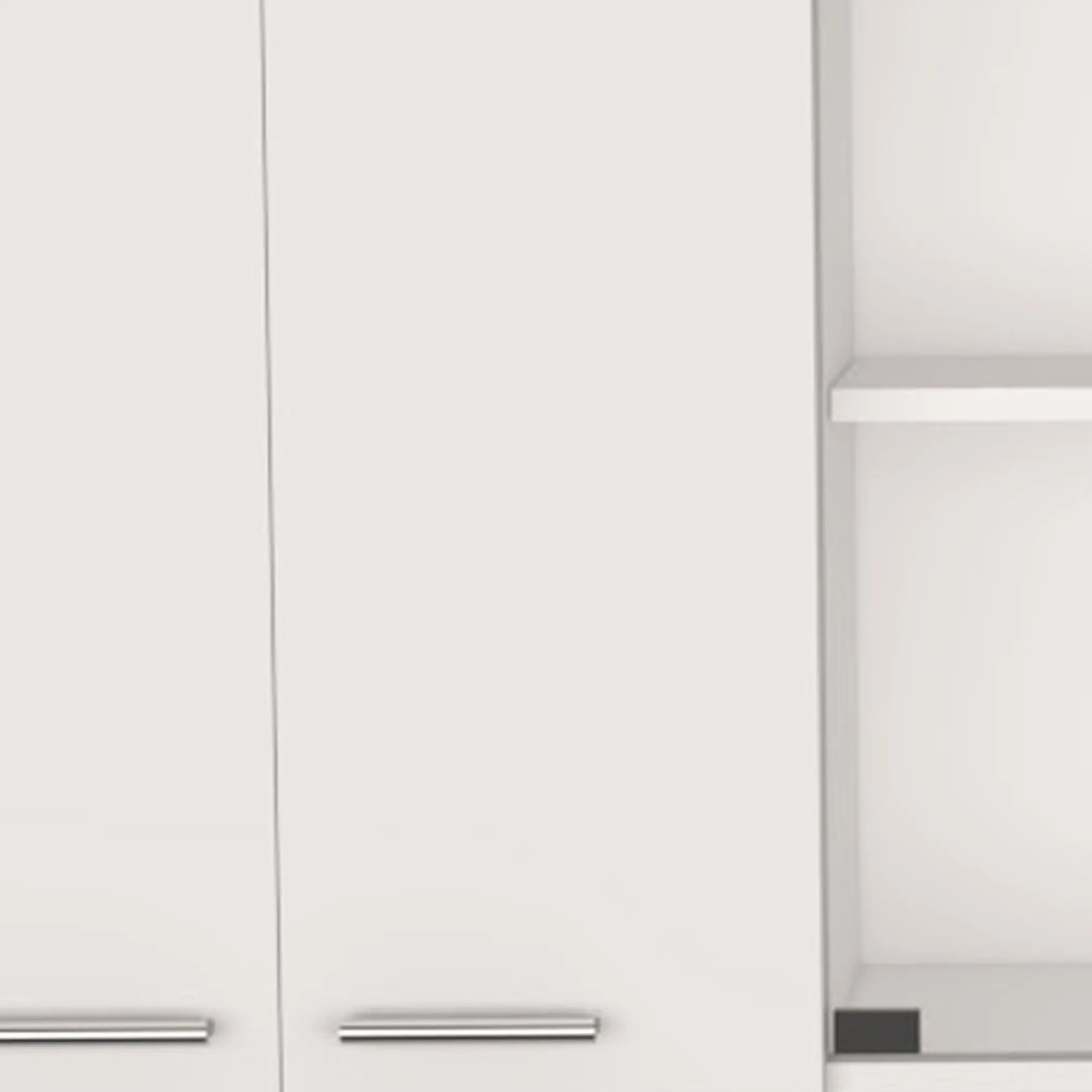 59" White Wood Wall Mounted China Cabinet With Six Doors - Image 3