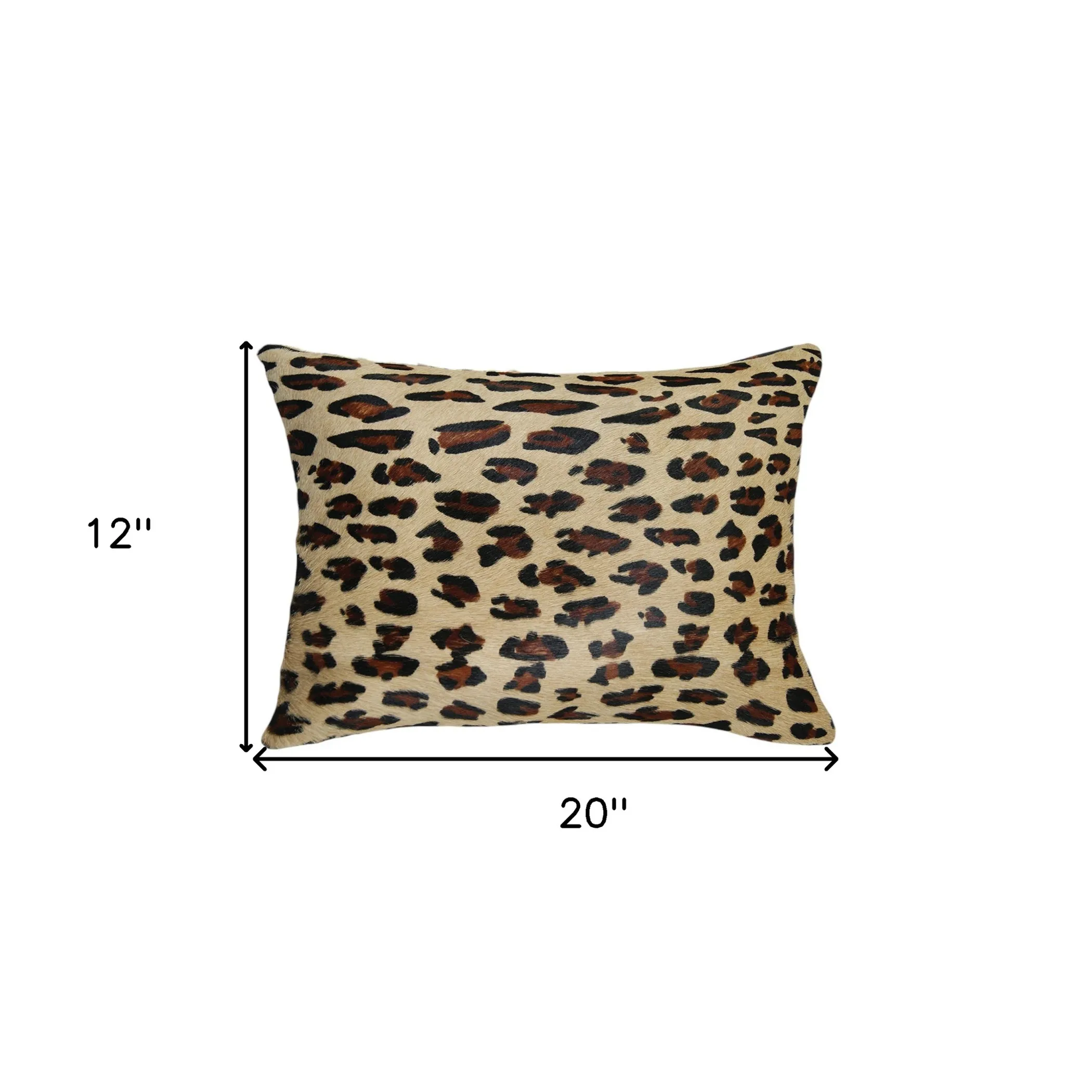 Set of Two 12" X 20" Brown and Black Leopard Cowhide Lumbar Throw Pillows - Image 6
