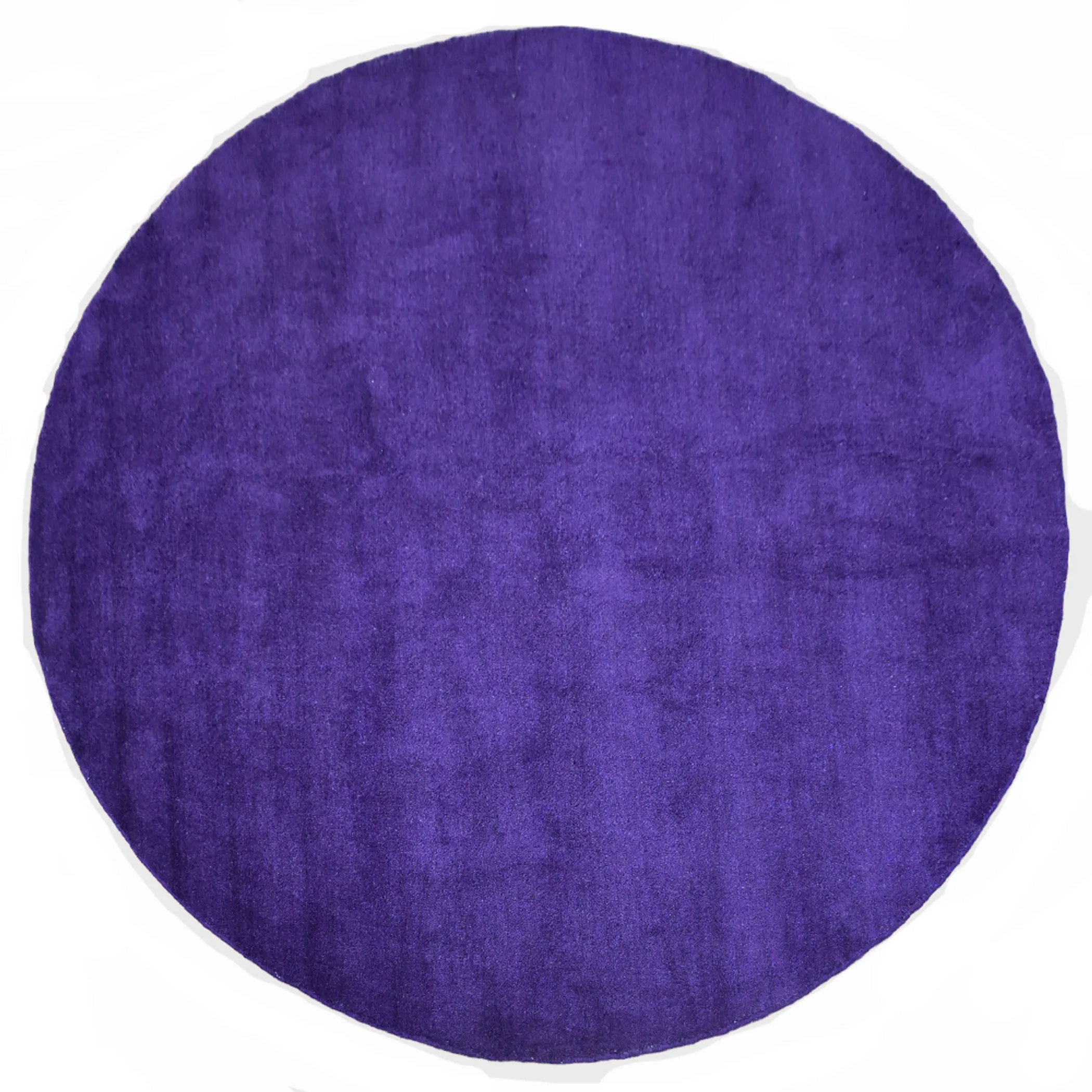 Rugsotic Carpets Hand Knotted Loom Silk Mix Round Area Rug Solid - Image 2