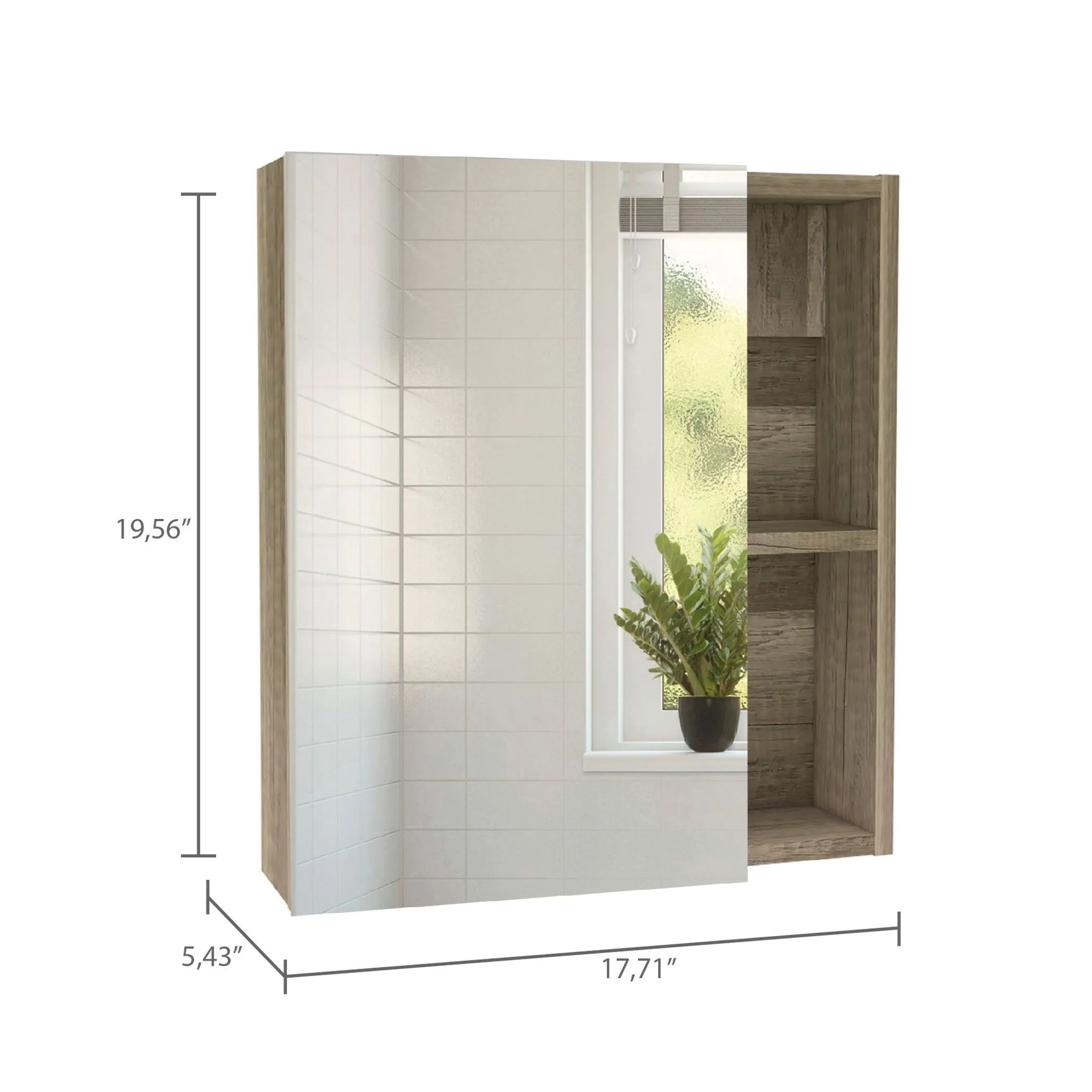 Labelle 2 Piece Bathroom Set, Medicine Cabinet + Linen Cabinet - Image 5