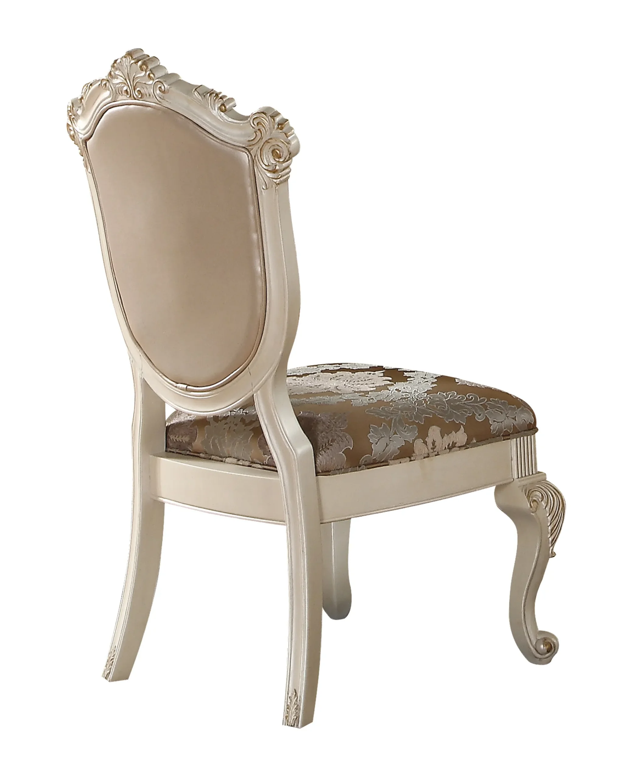 Set of Two Upholstered Faux Leather And Solid Wood Dining Side Chairs - Image 4