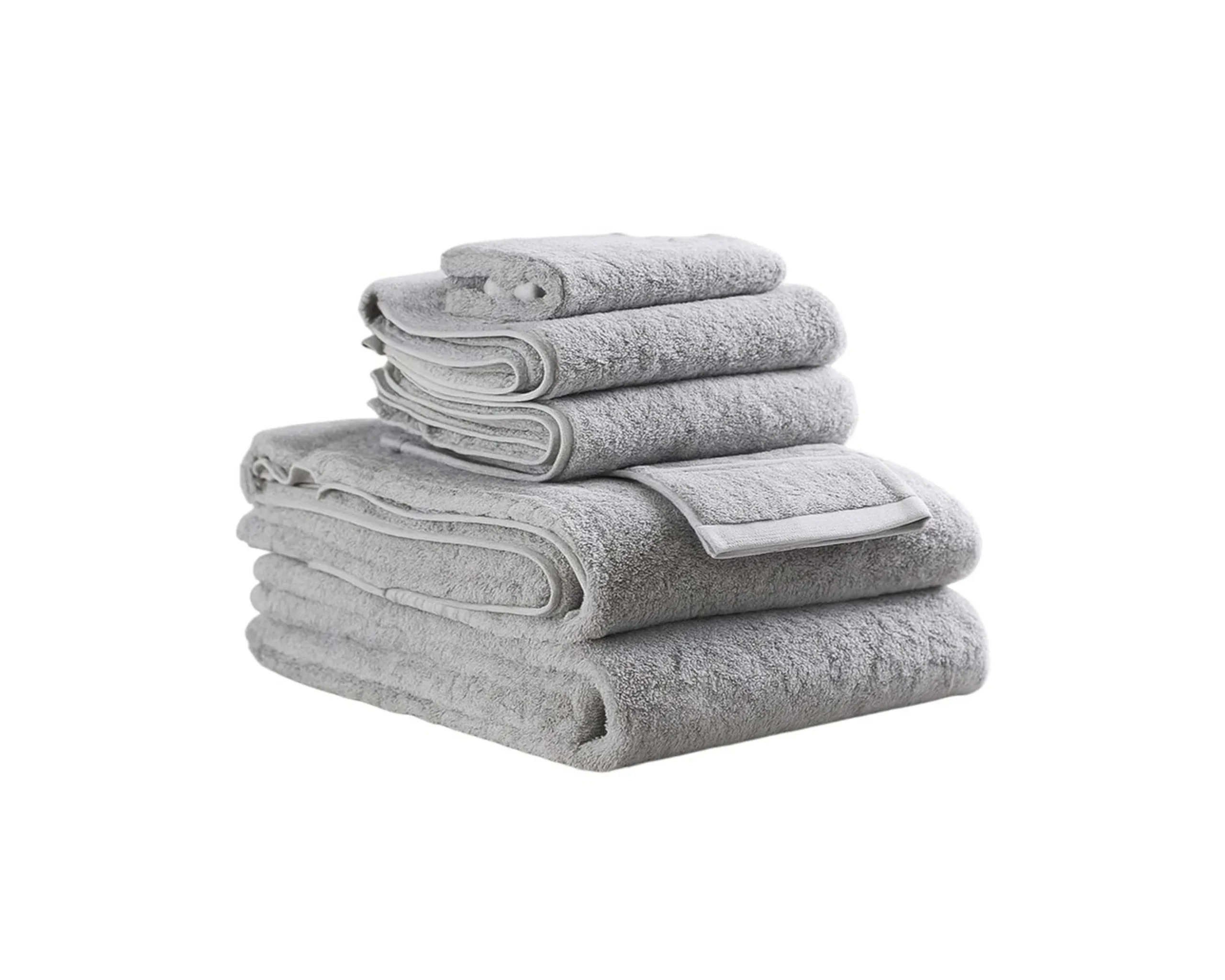 Set of Six Light Cotton Quick Dry Terry Cloth Towels - Image 2