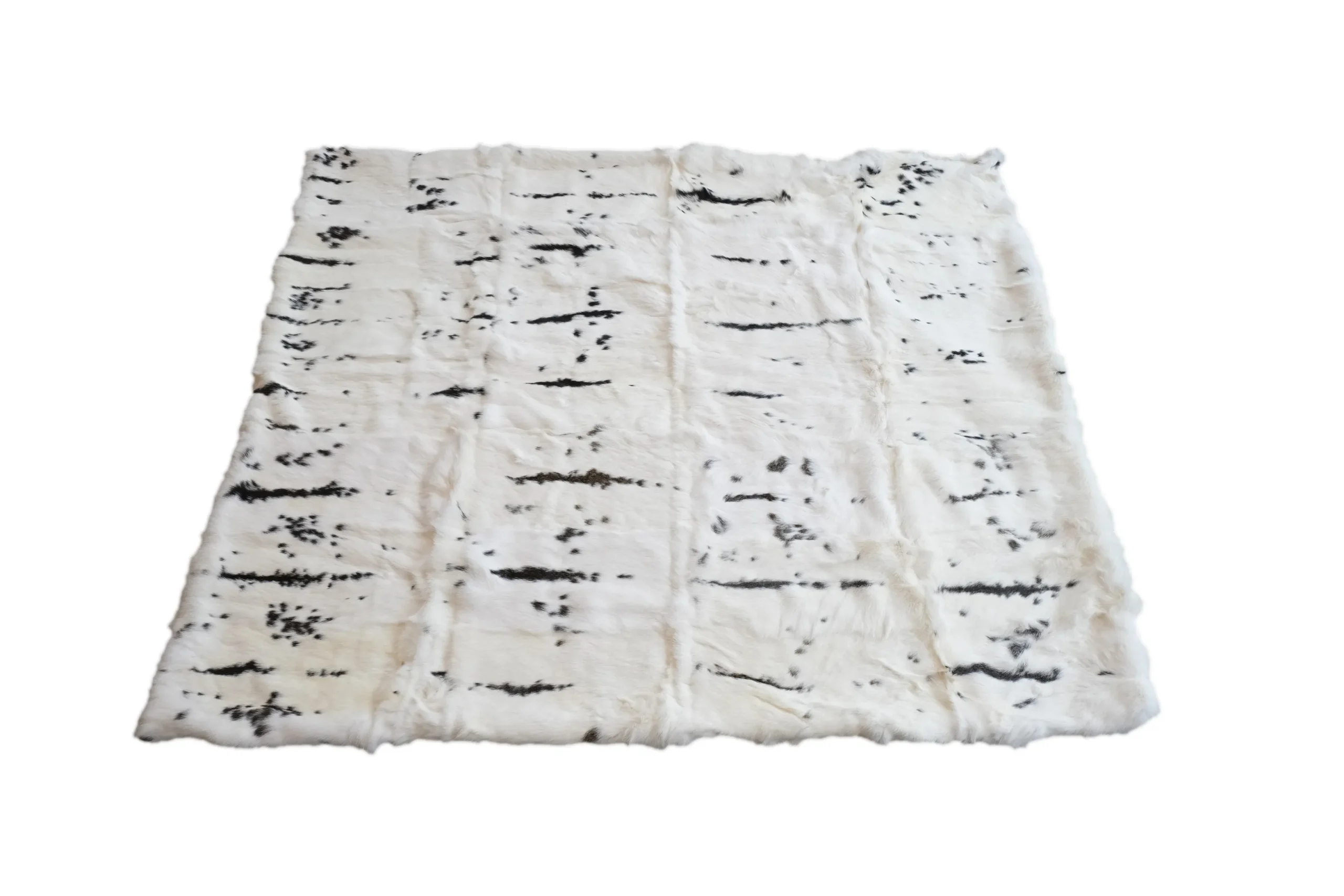 50" X 60" Black And White Rabbit Fur Plush Throw Blanket - Image 3