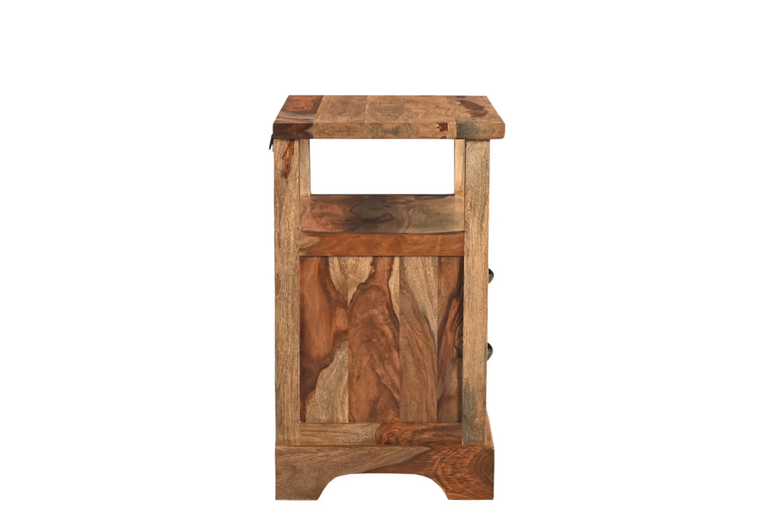 27" Brown Solid Wood Two Drawer Nightstand - Image 5