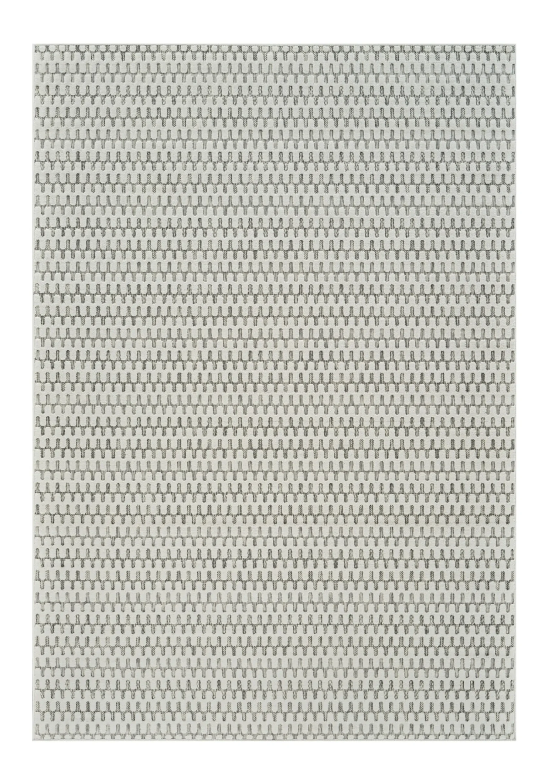 6' X 9' Cream and Beige Geometric Distressed Indoor Outdoor Area Rug - Image 2