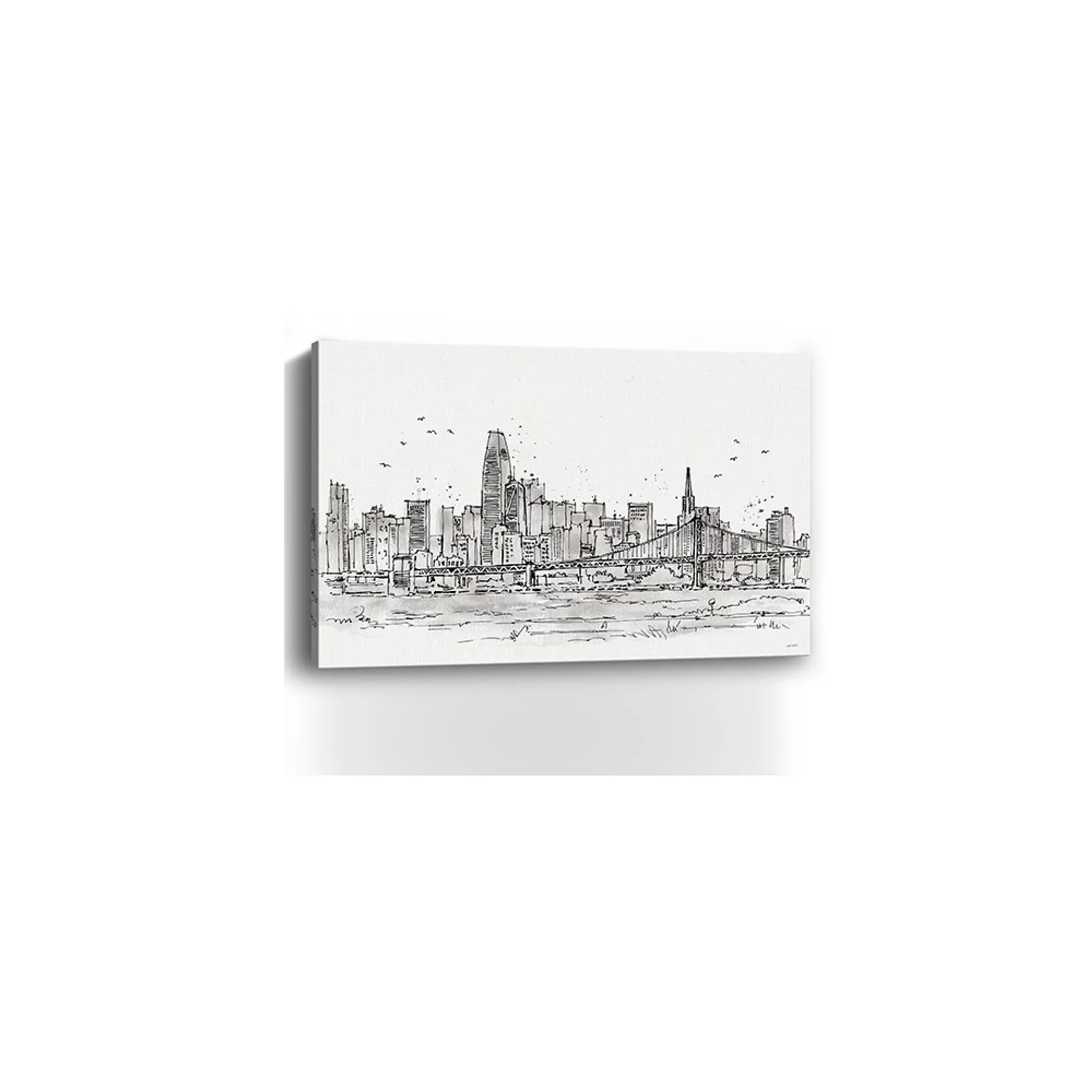 Monochrome City Skyline Sketch Unframed Print Wall Art - Image 6