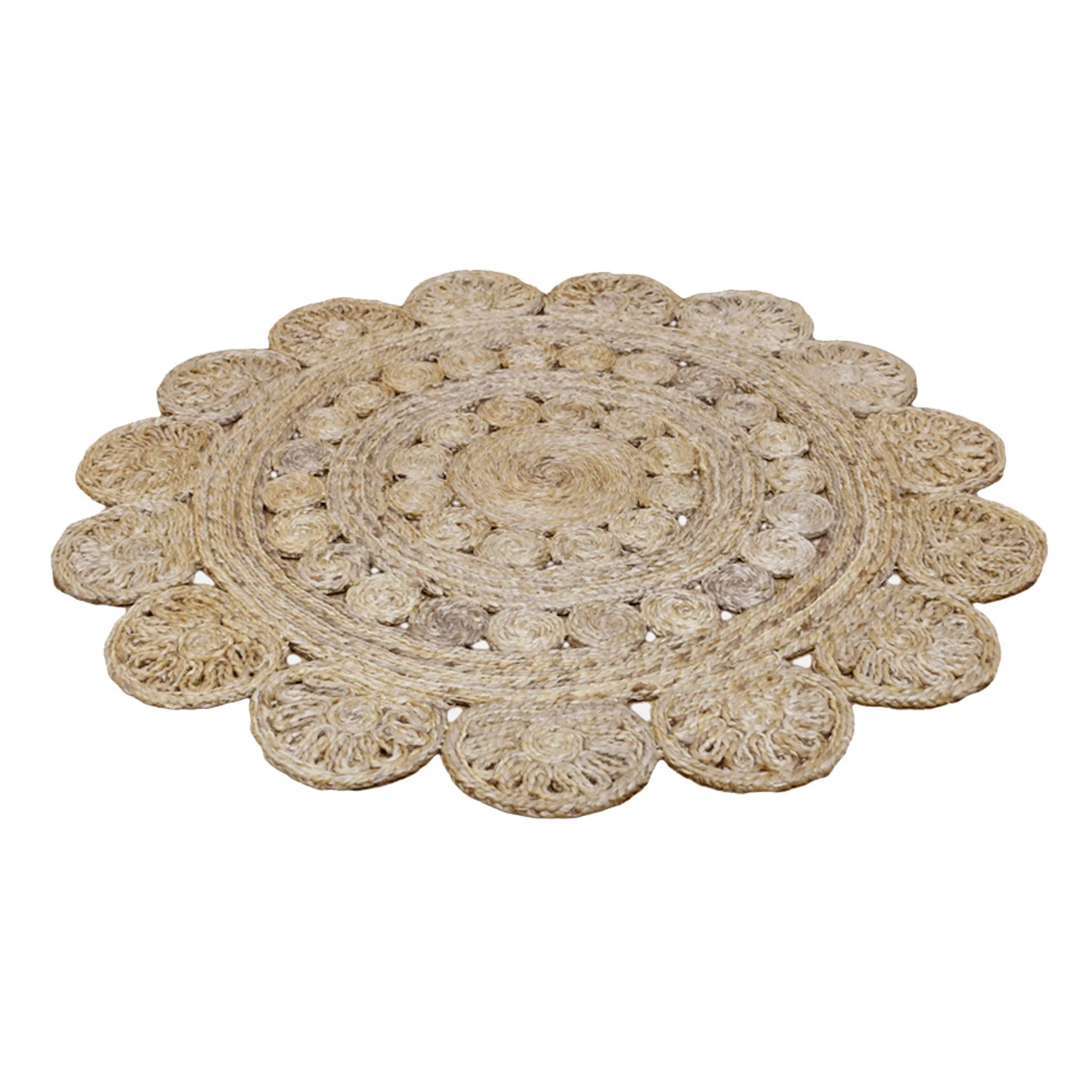 Rugsotic Carpets Hand Woven Jute Round Eco-friendly Area Rug Oriental - Image 3
