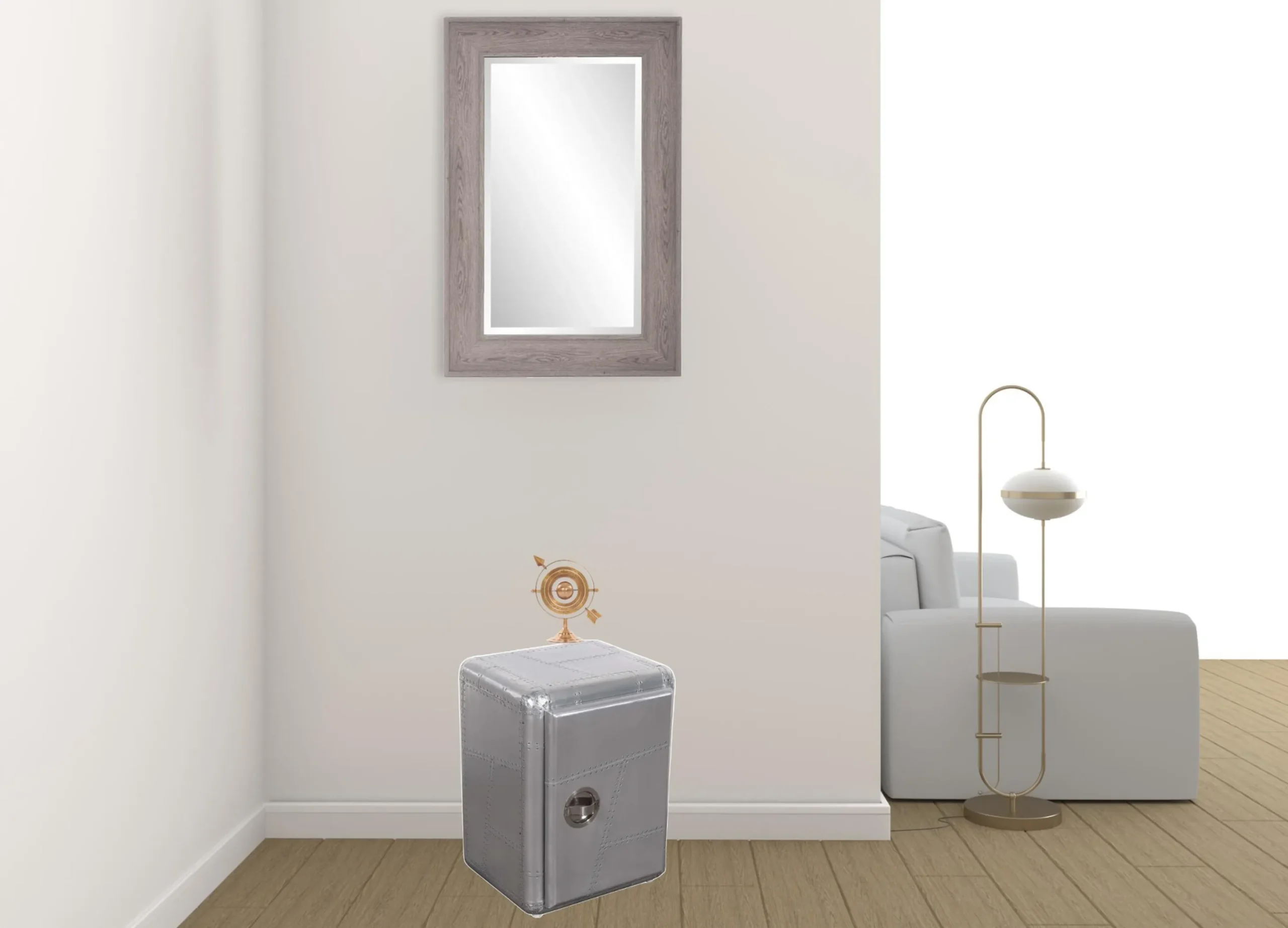 18" Silver Aluminum Standard Accent Cabinet With One Shelf - Image 5