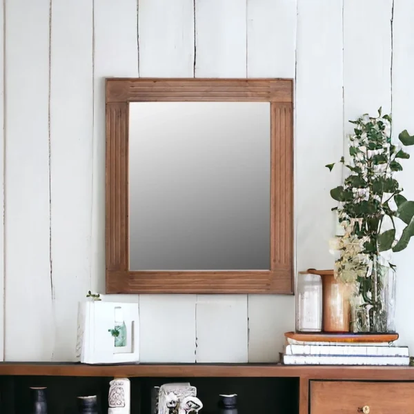 46" Brown Dresser Solid Wood Mirror