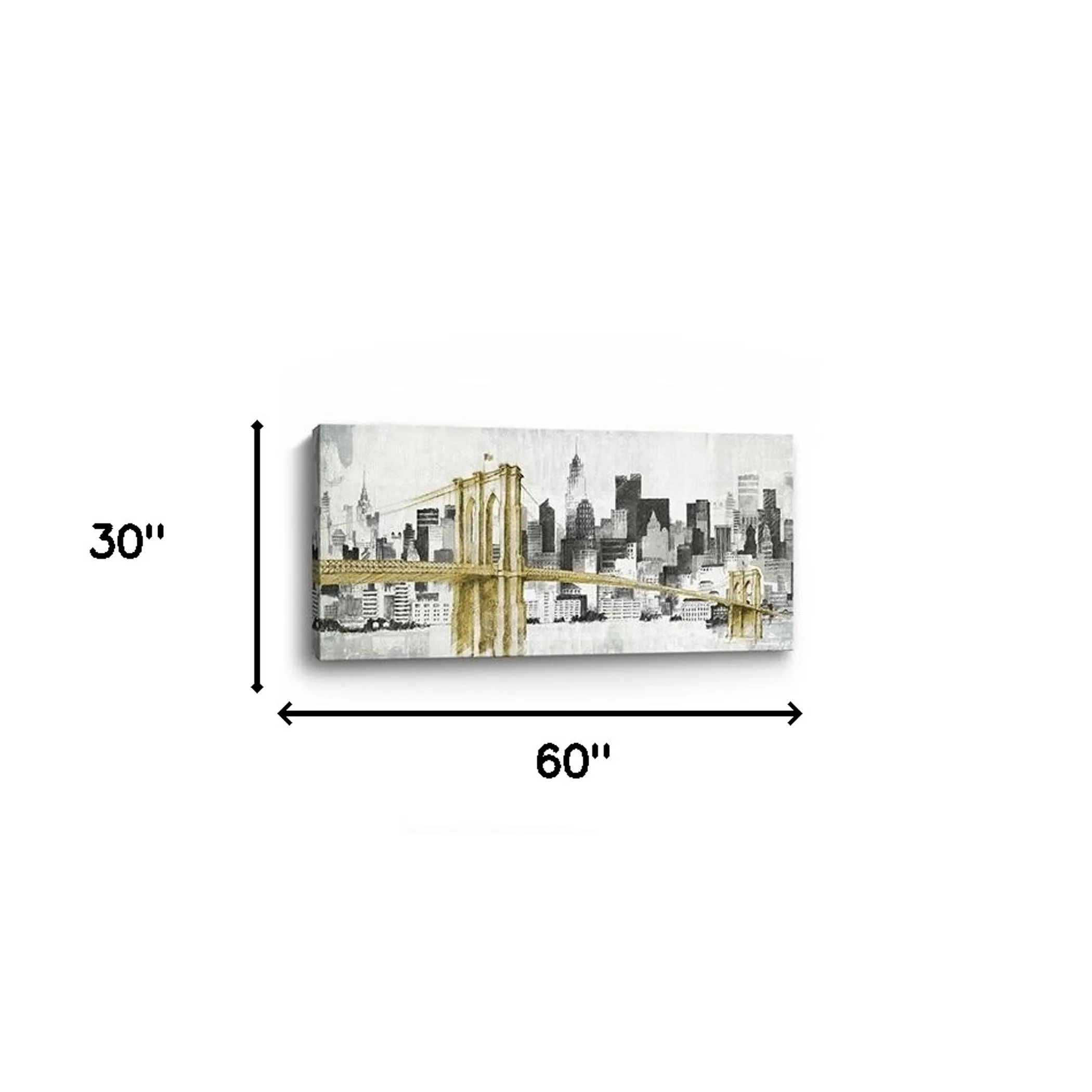 Nyc Golden Bridge Skyline Unframed Print Wall Art - Image 5