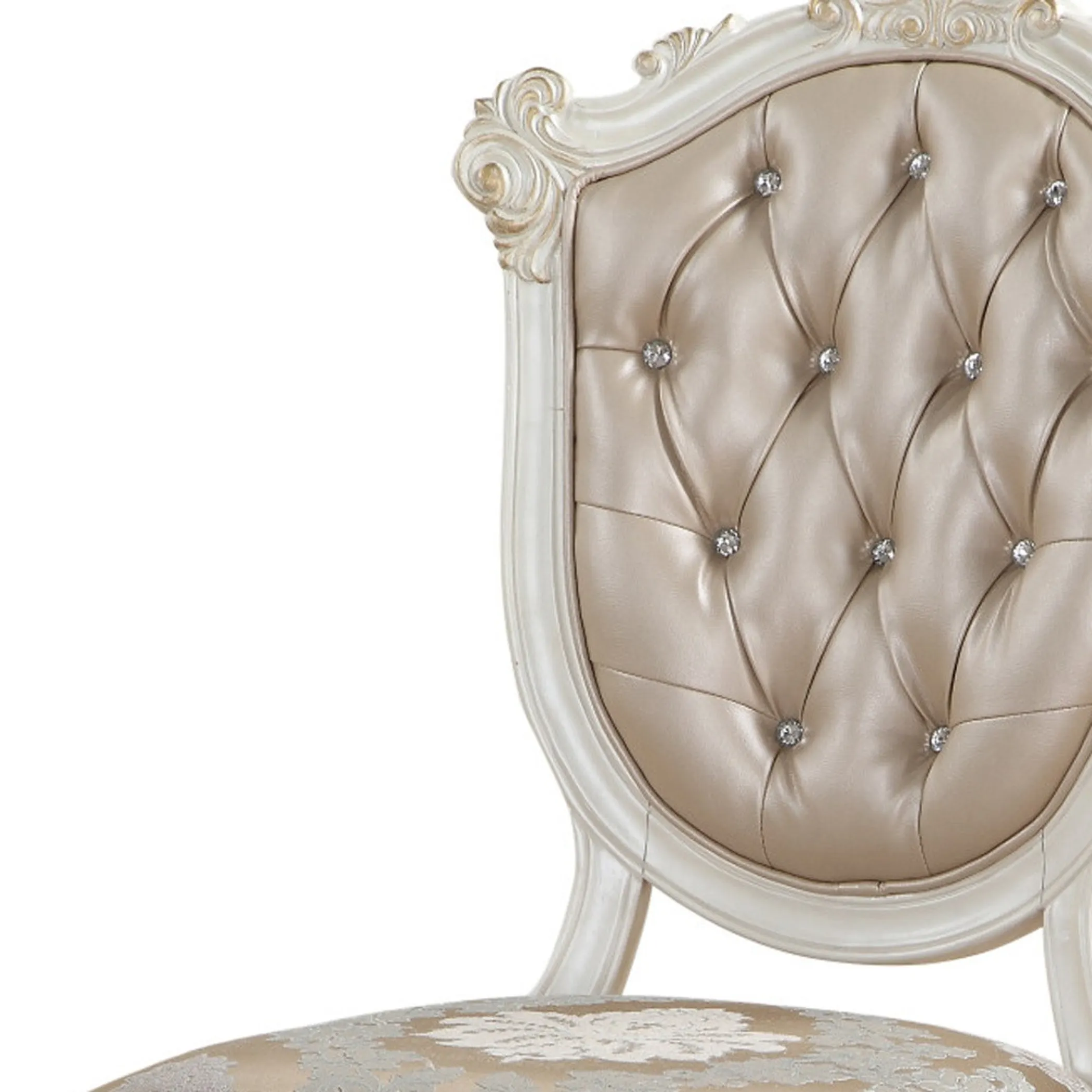 Set of Two Upholstered Faux Leather And Solid Wood Dining Side Chairs - Image 5