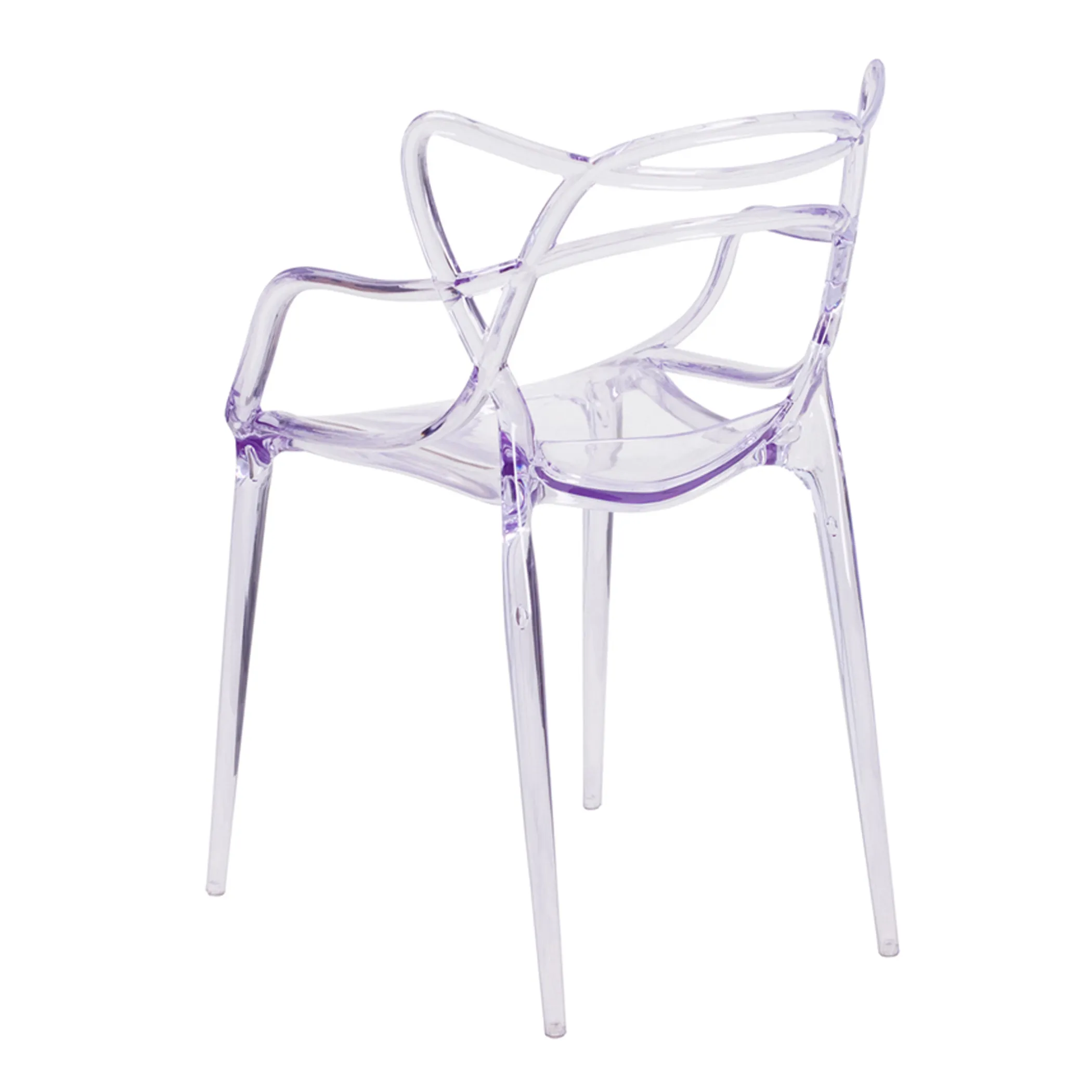 Clear Acrylic Open Back Dining Arm Chair - Image 6