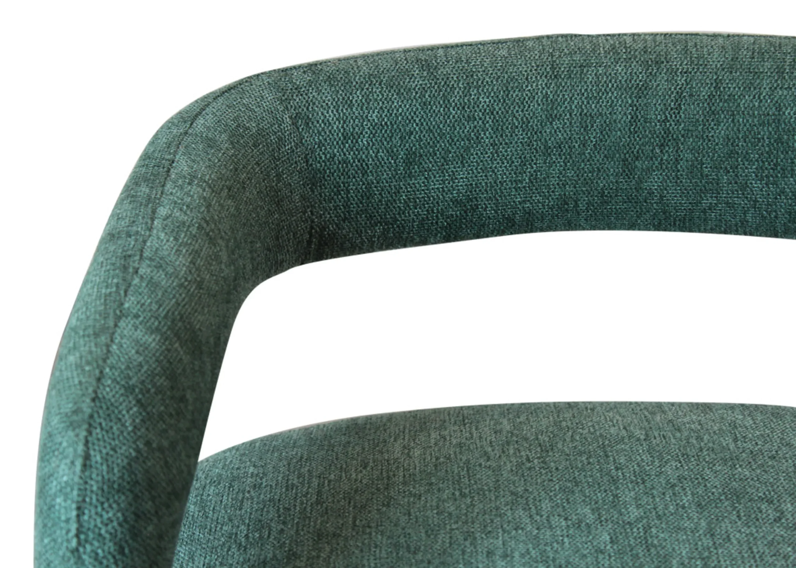 Set of Two Green Upholstered Linen Open Back Dining Side Chairs - Image 6