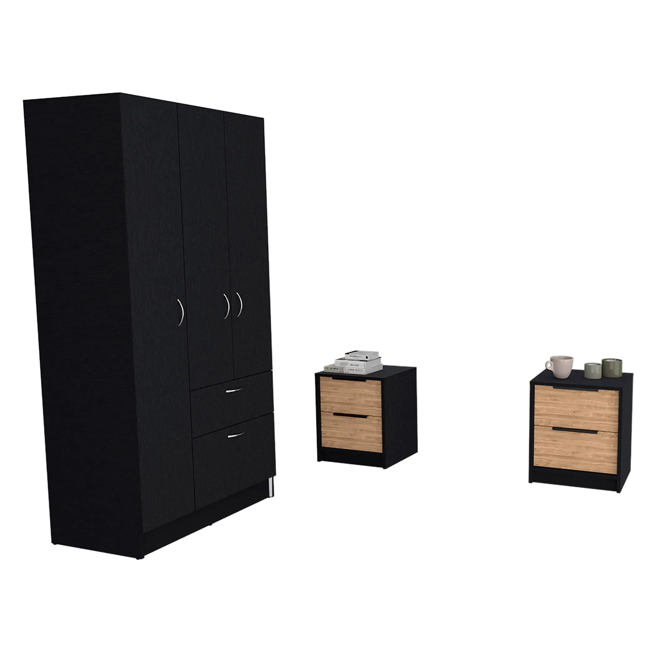 Appleton 3 Piece Bedroom Set, Armoire + Nightstand + Nightstand - Image 2