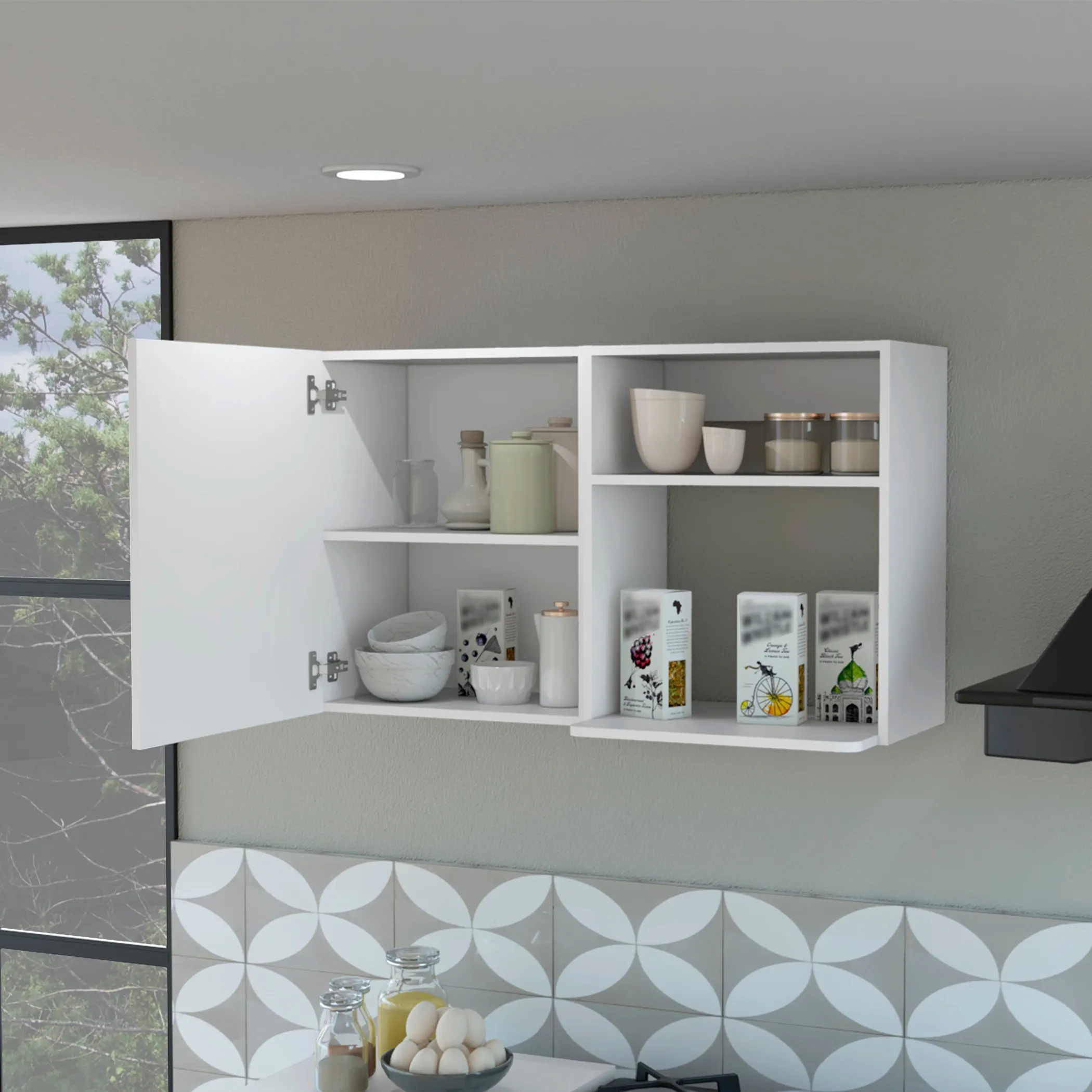 39" White Accent Cabinet With Two Shelves - Image 6
