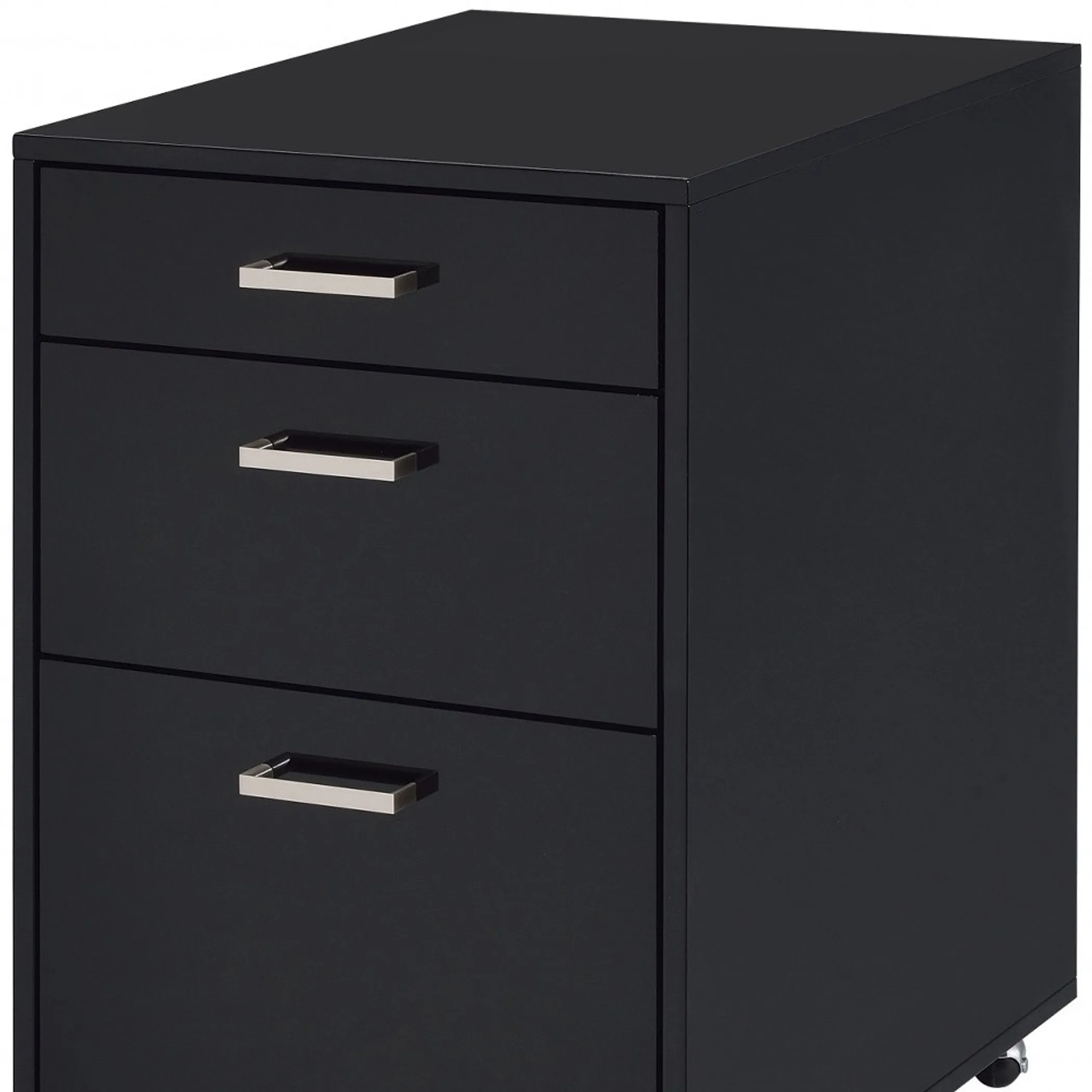 18" Black Standard Accent Cabinet With Three Drawers - Image 3