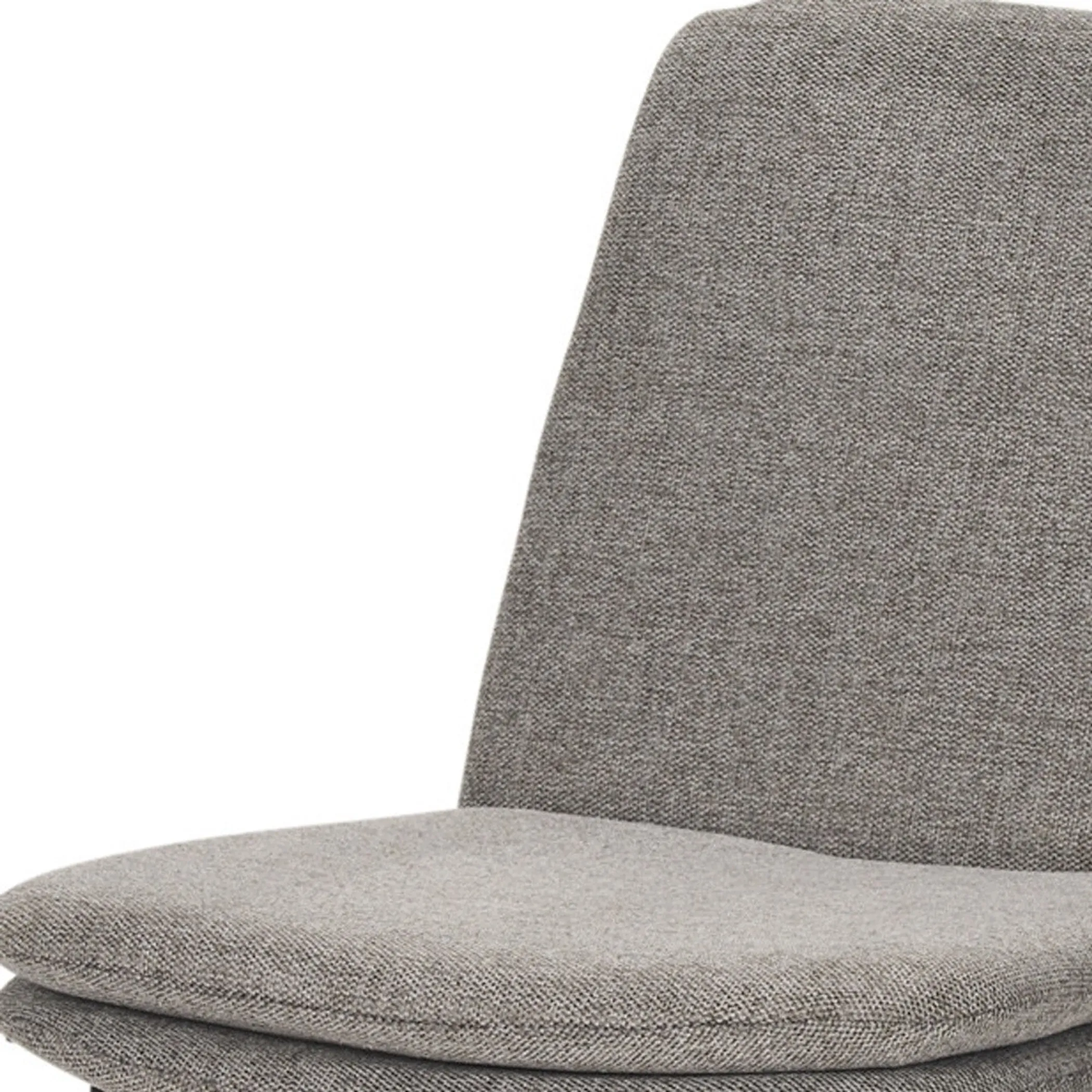 Gray and Black Upholstered Fabric And Metal Dining Side Chair - Image 3