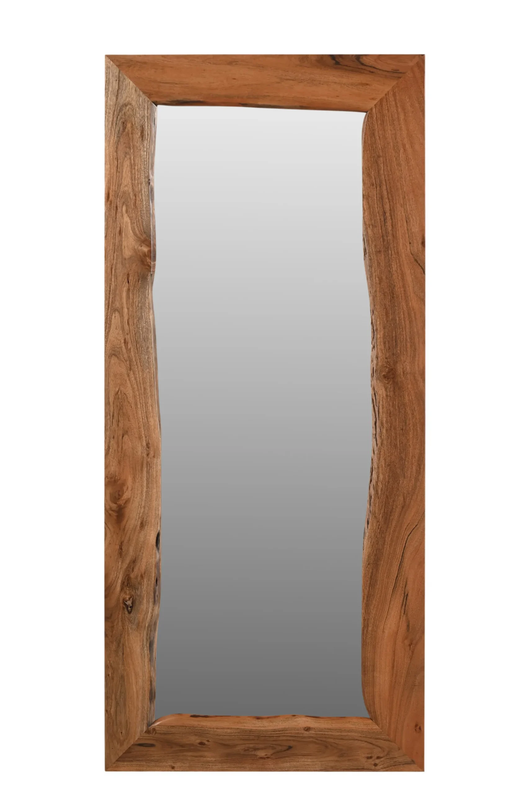 32" Brown Live Edge Solid Wood Full Length Hanging Mirror - Image 5