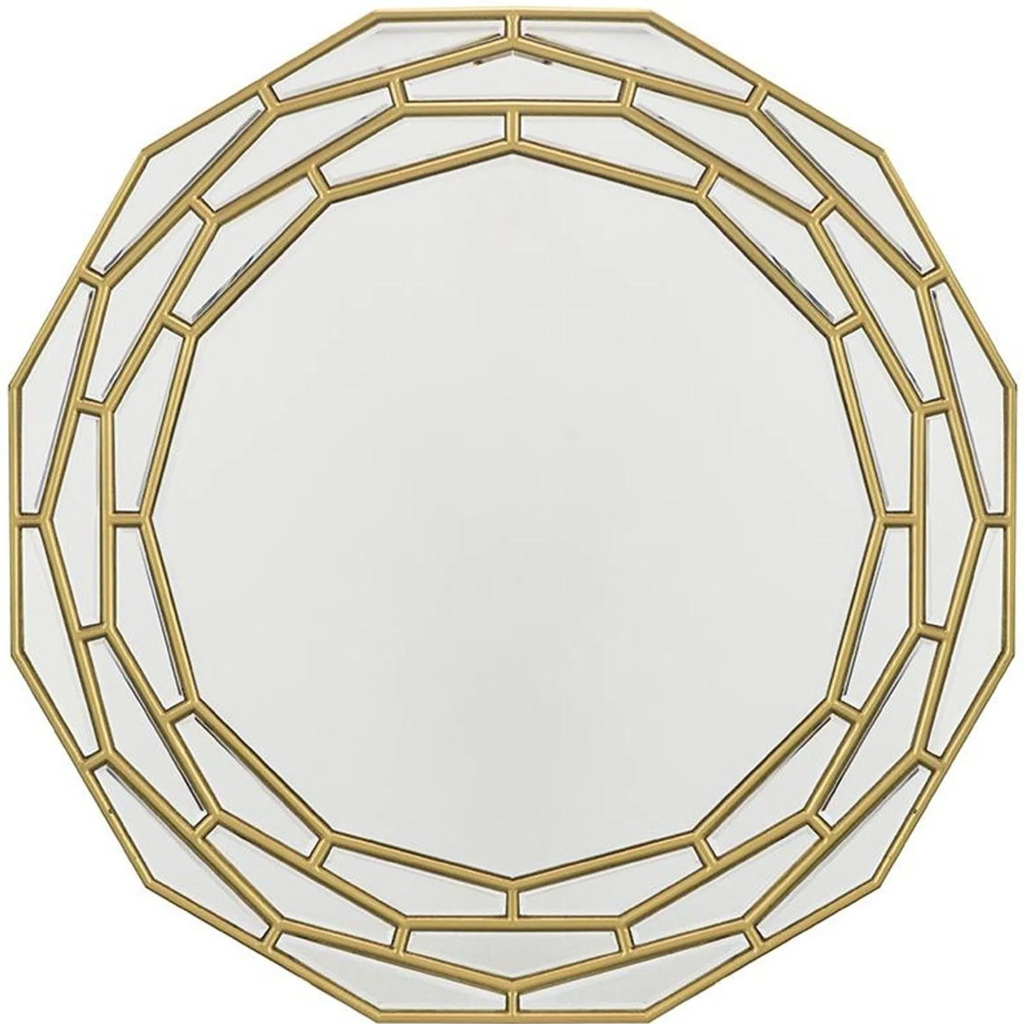 35" Gold Round Framed Accent Mirror - Image 4
