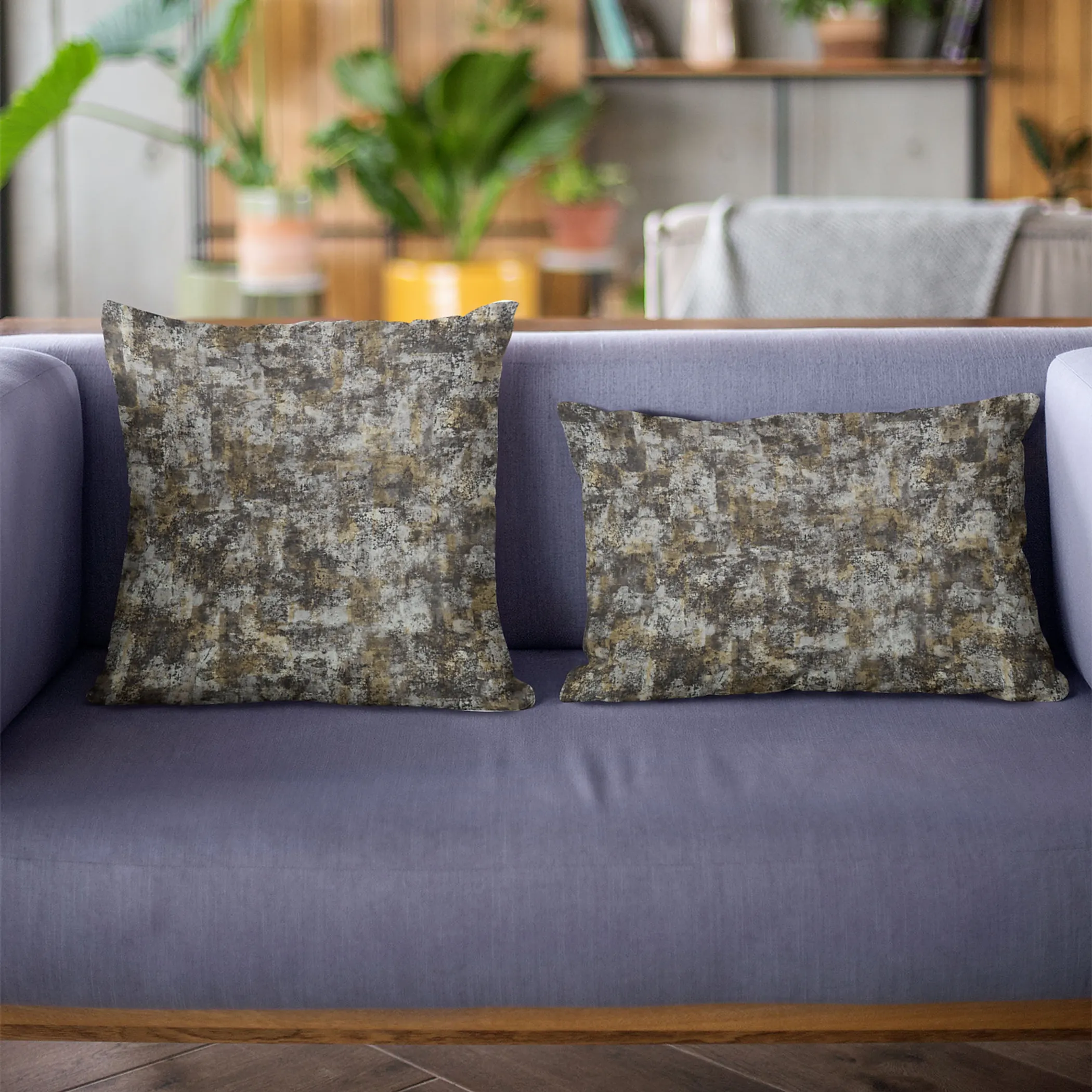 Plutus Twilight Hidden Island Velvet With Foil Printing On Top Luxury Throw Pillow - Image 2