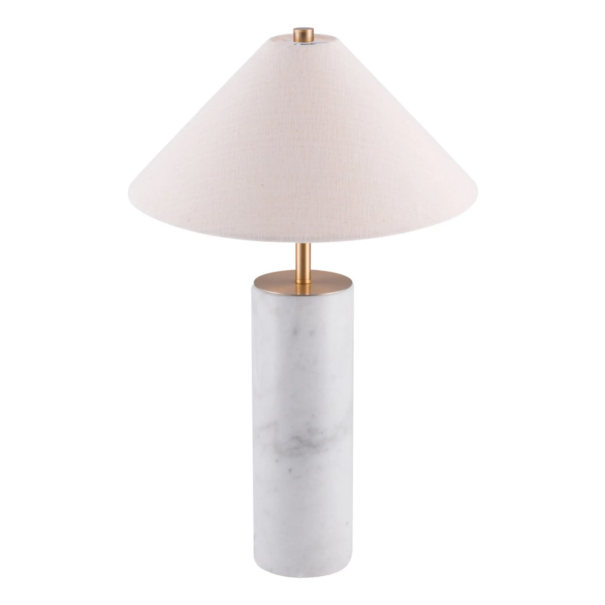 55" White Metal Bedside Table Lamp With Beige Empire Shade - Image 5