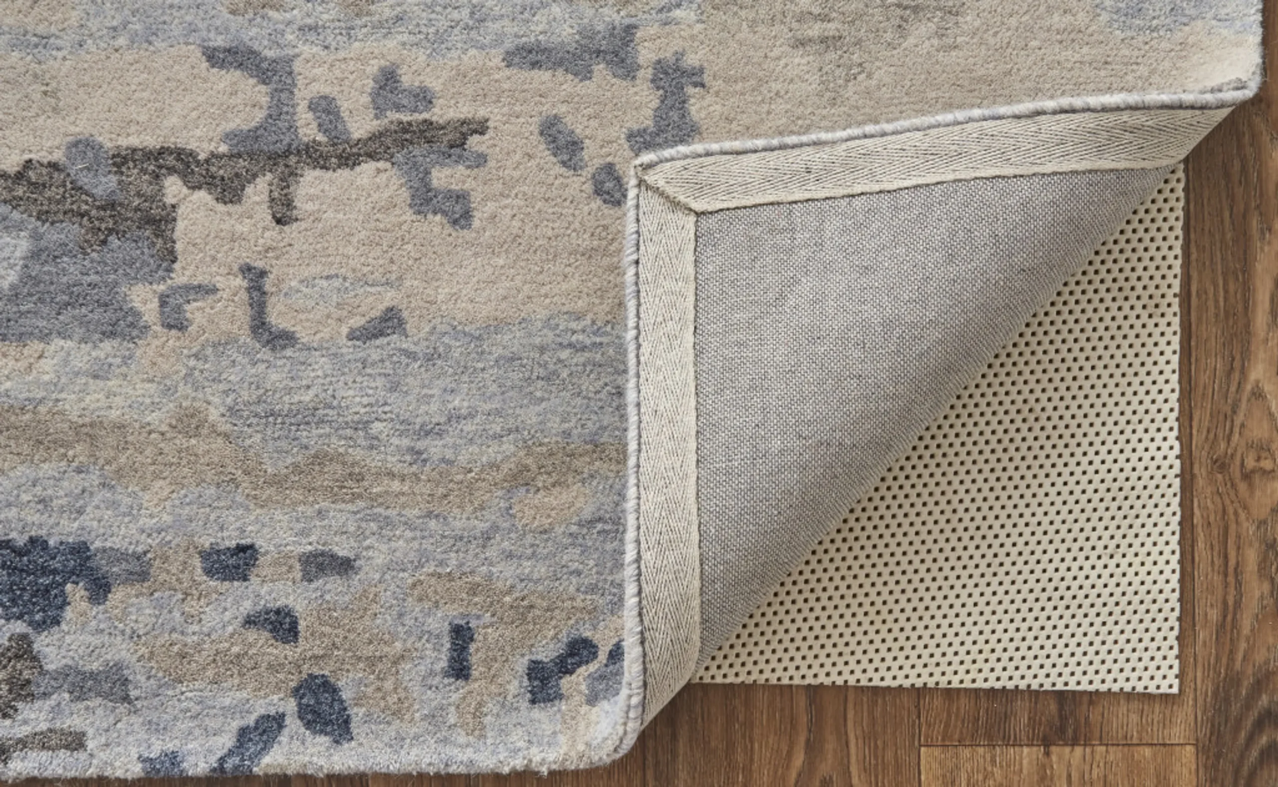 8' X 10' Blue Gray And Ivory Wool Abstract Tufted Handmade Stain Resistant Area Rug - Image 3