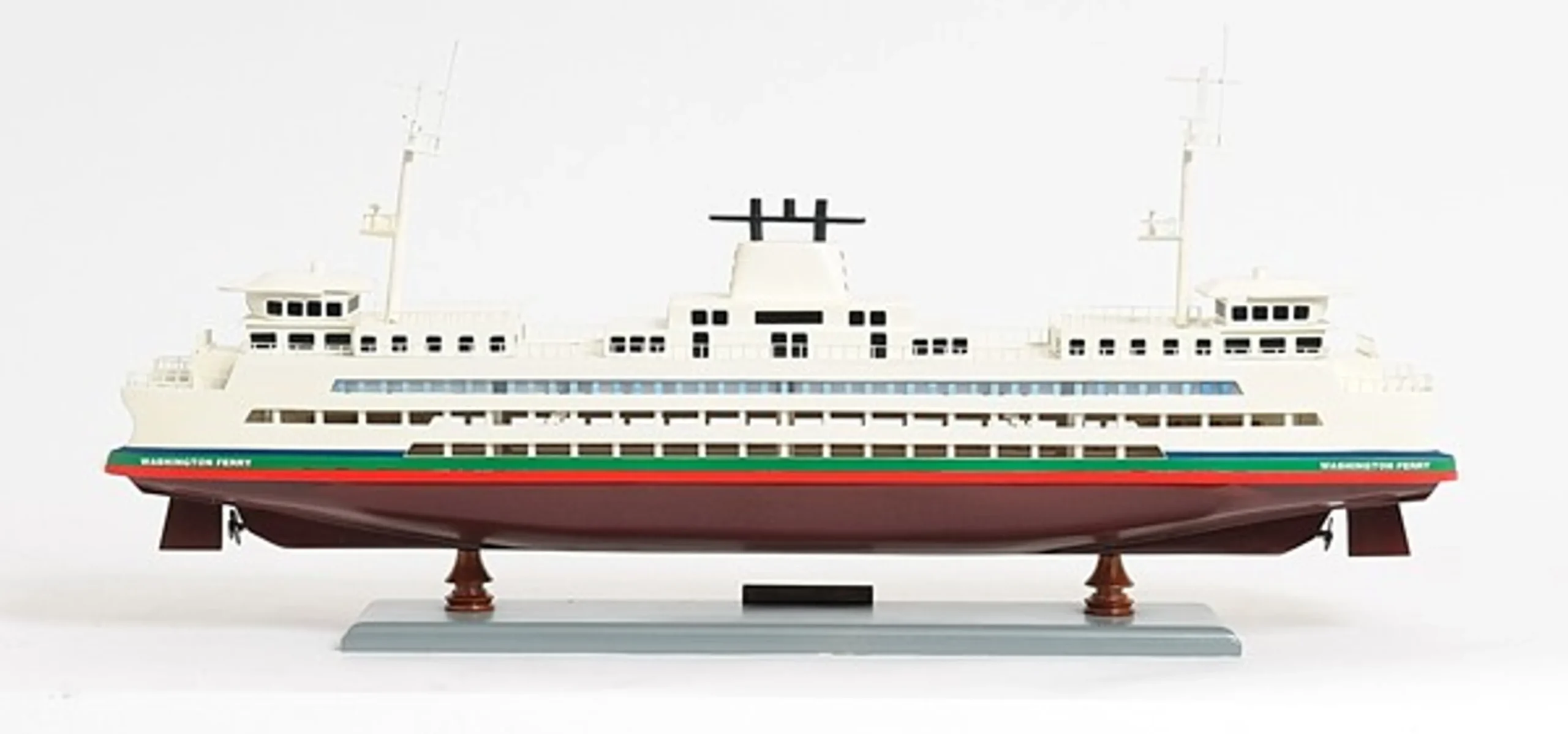 11" Brown and White Washington Ferry Boat Hand Painted Decorative Boat - Image 6