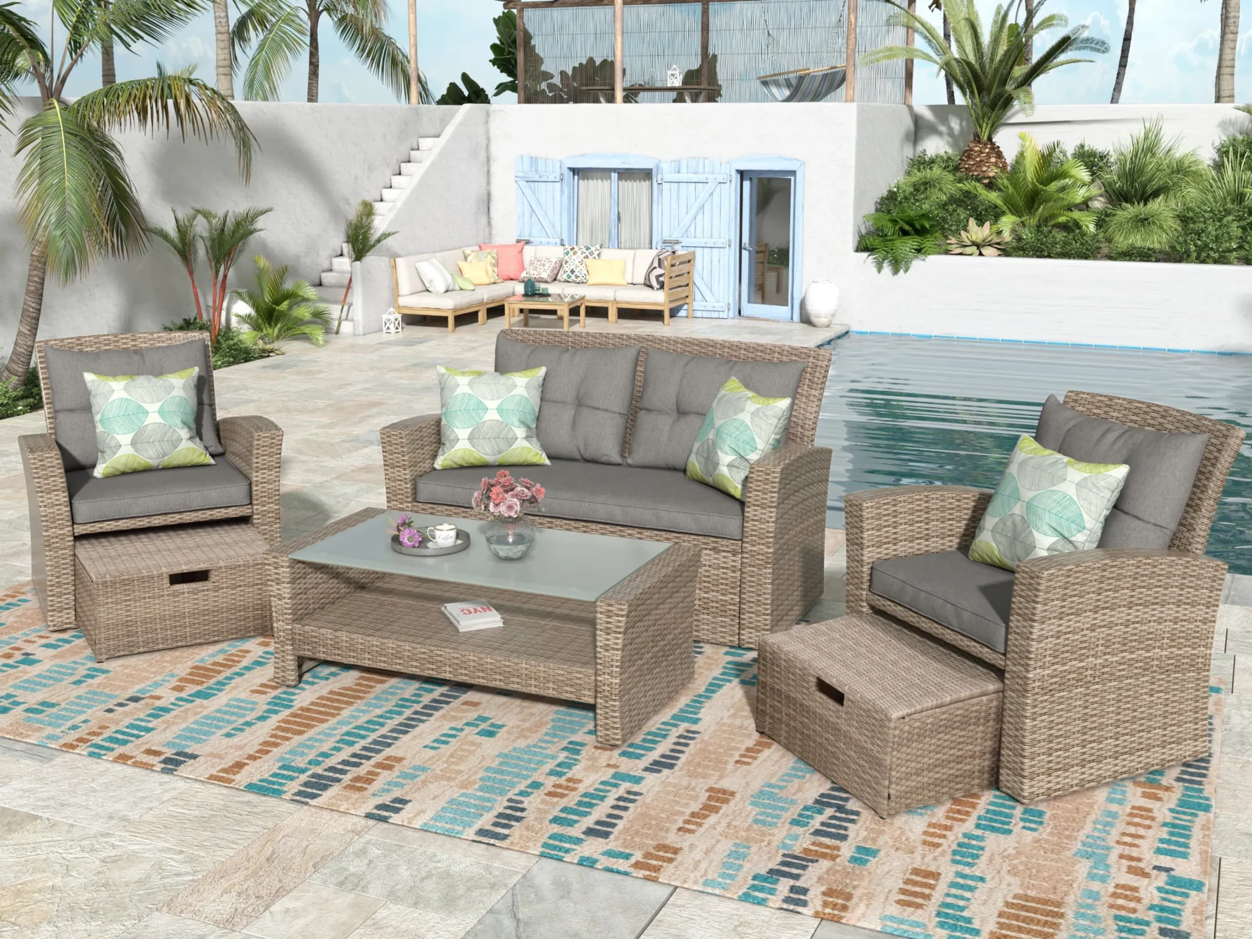 Set Of 4 Piece Outdoor Patio Furniture - Image 3