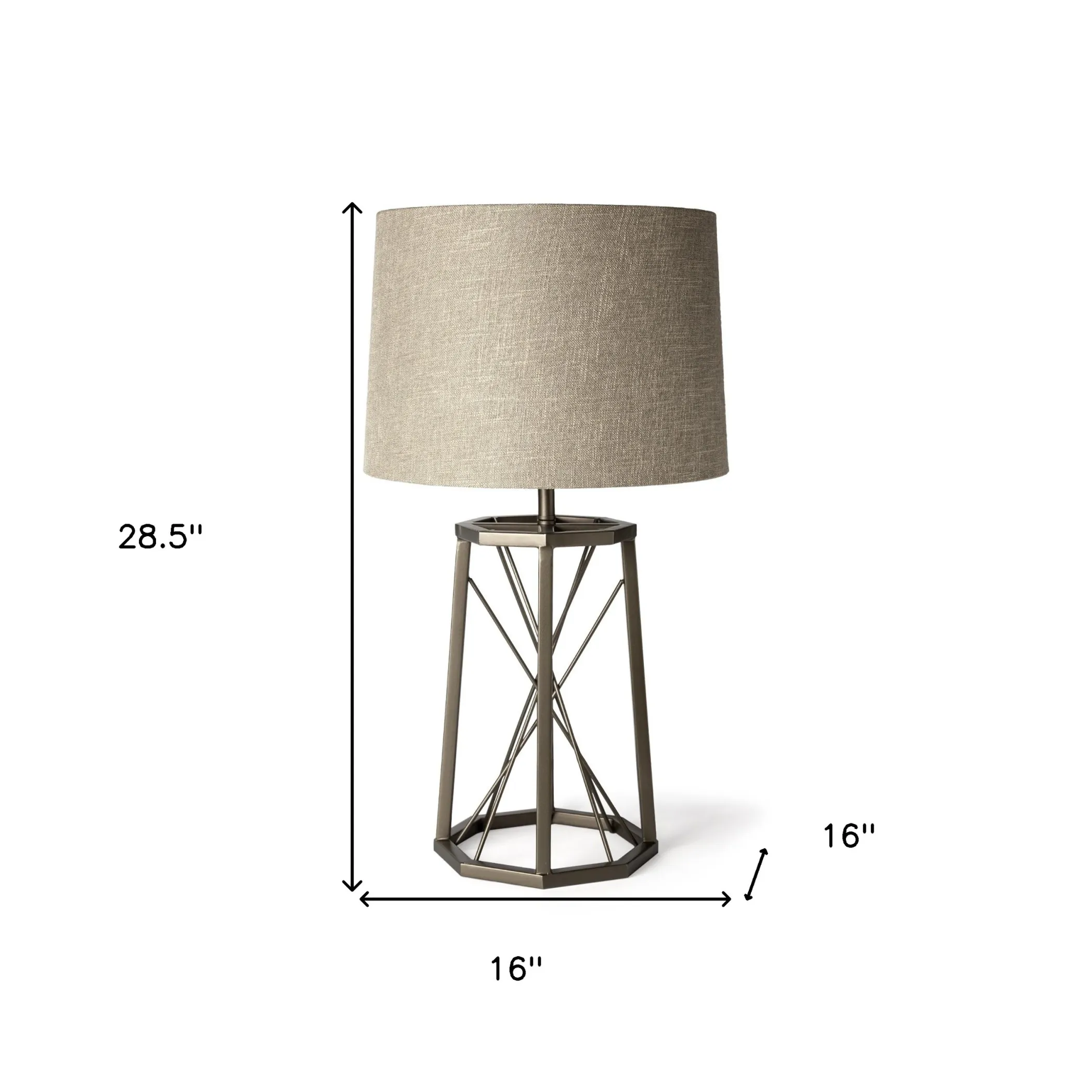 29" Bronze Lamp Base LED With Beige Shade - Image 4